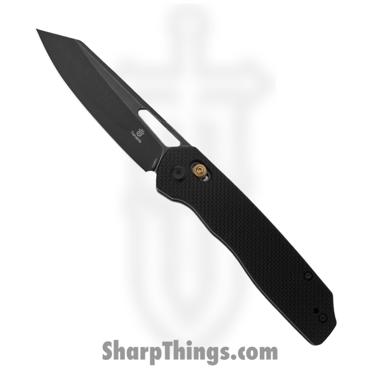 Tenable Knives - T1006V1 - Shard - Folding Knife - 14C28N Stonewash Reverse Tanto - G10 - Black