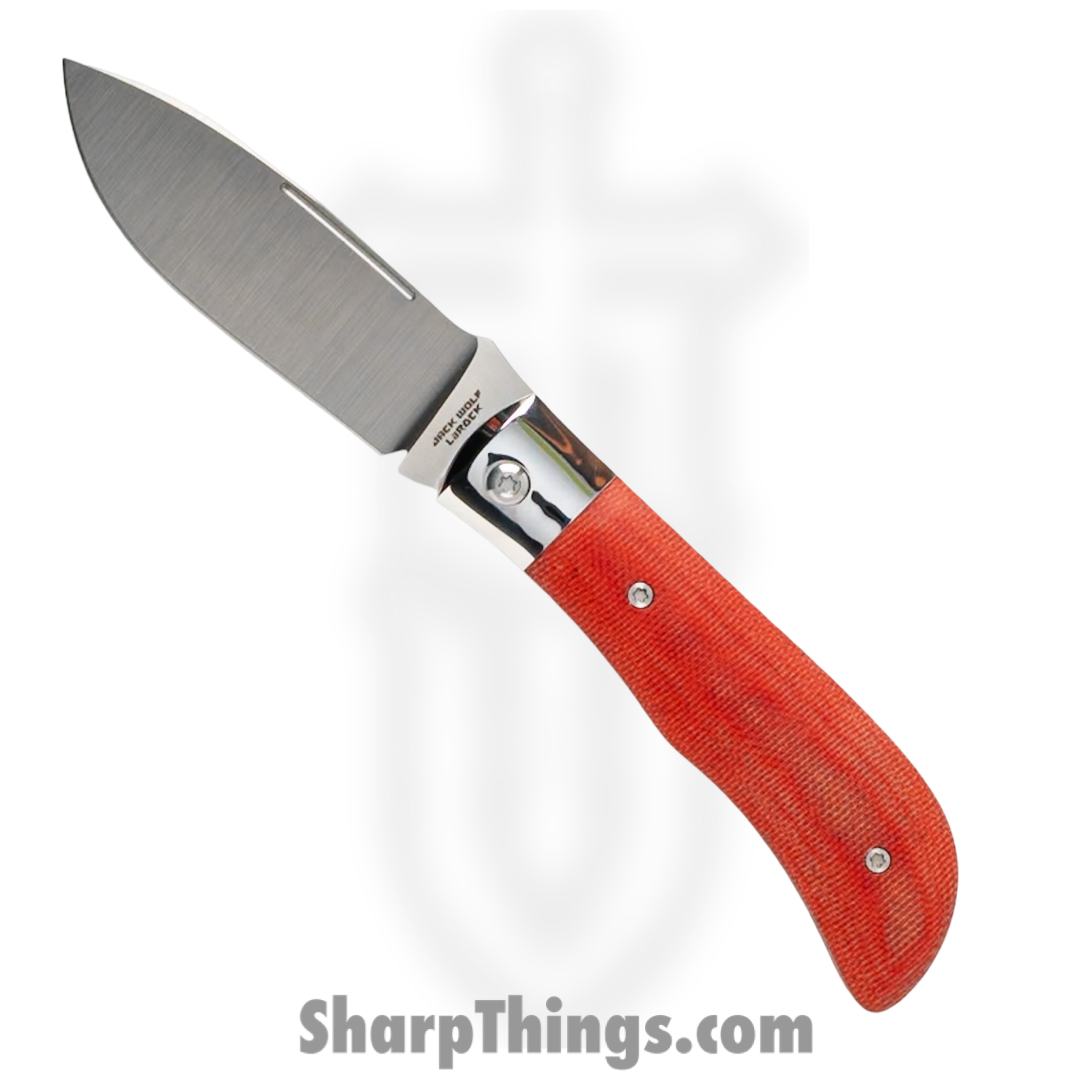 Jack Wolf Knives - TIMBE-01-FIR-CAN-MIC - Timber Jack - Folding Knife - 154CM Satin Drop Point - Canvas Micarta - Fire