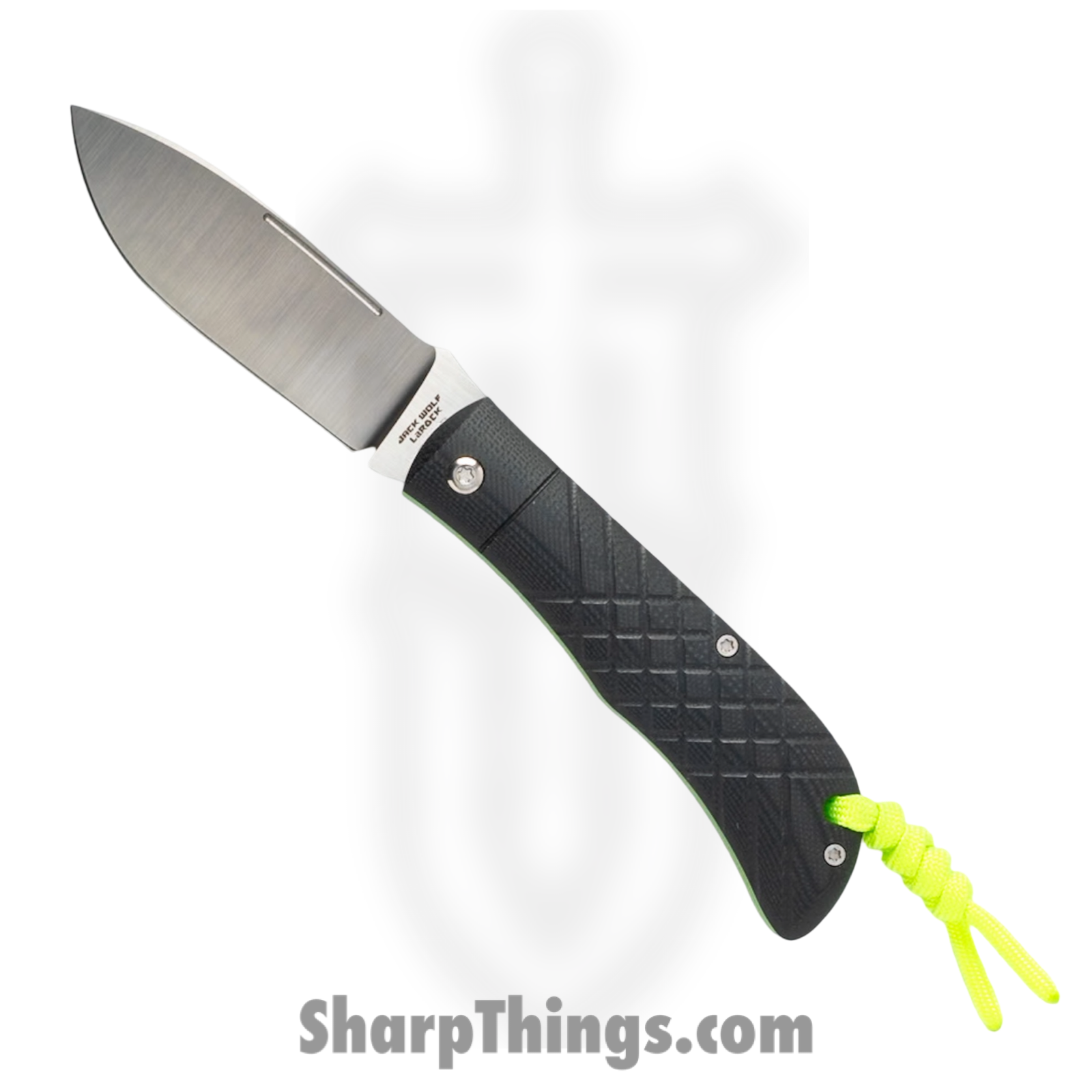 Jack Wolf Knives - TIMBE-01-G10-BLK-CH2 - Timber Jack - Folding Knife - 154CM Satin Drop Point - G10 - Black Cross Hatch 2