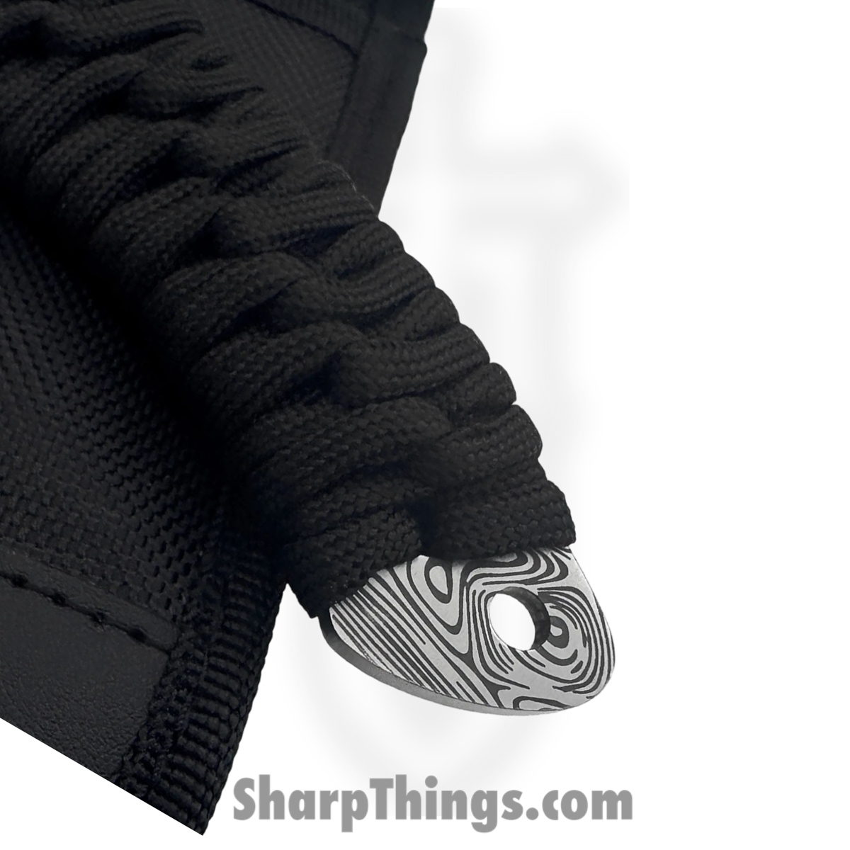 Takumitak - TKF101BK-CS - Nighthawk - Fixed Blade Knife - 3Cr13 SS Acid Etched Drop Point - Paracord Wrapped - Black - Image 5