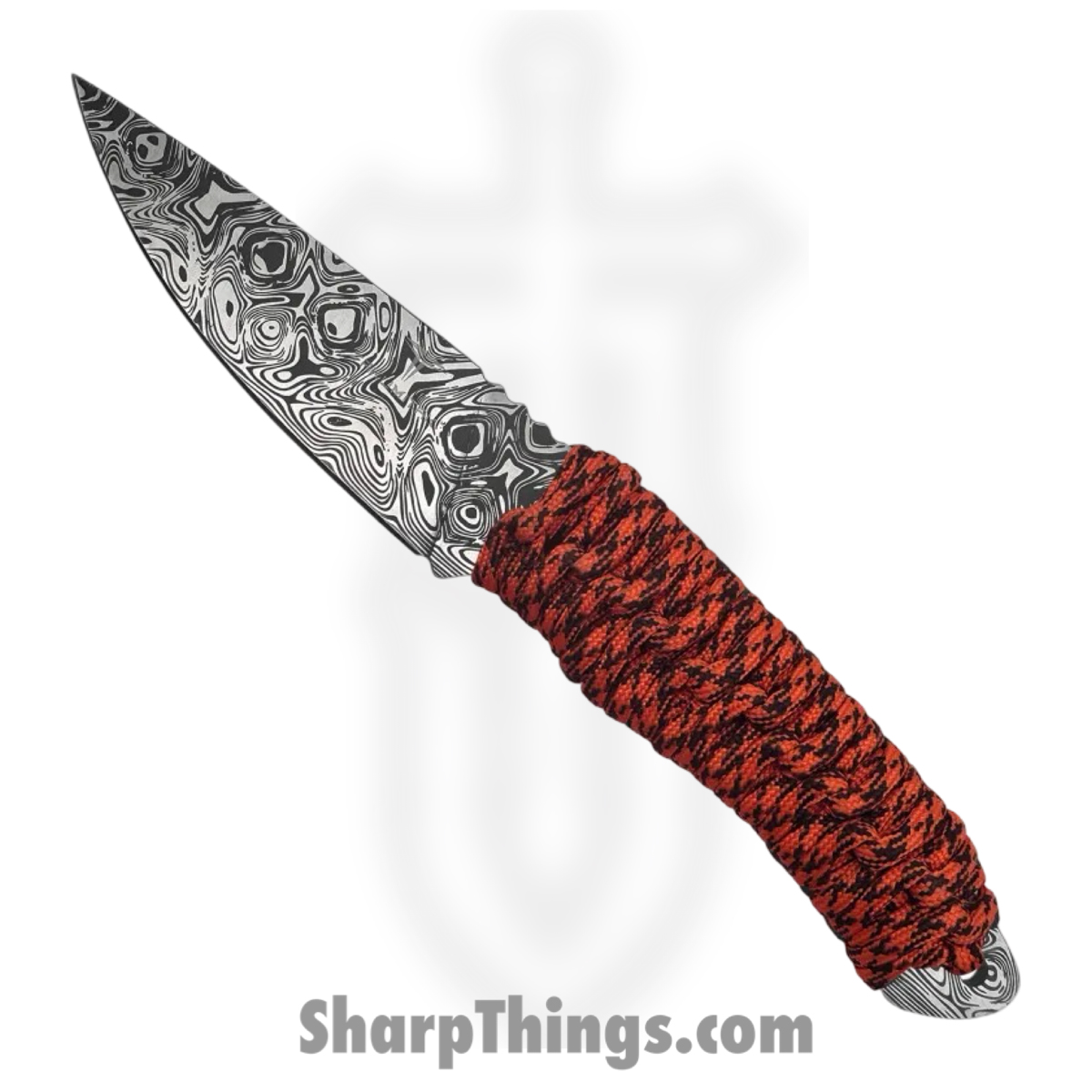 Takumitak - TKF101OR-CS - Nighthawk - Fixed Blade Knife - 3Cr13 SS Acid Etched Drop Point - Paracord Wrapped - Orange