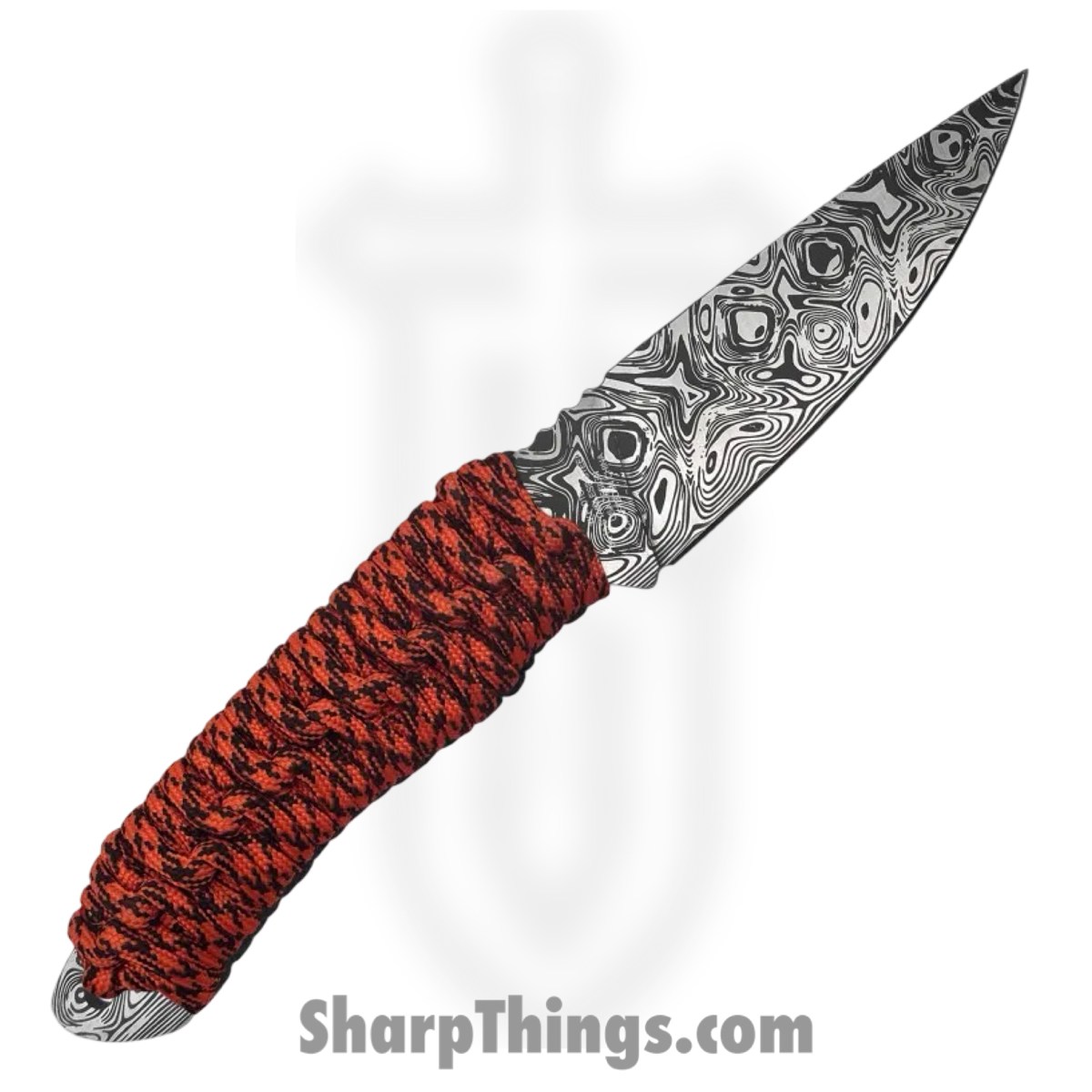 Takumitak - TKF101OR-CS - Nighthawk - Fixed Blade Knife - 3Cr13 SS Acid Etched Drop Point - Paracord Wrapped - Orange - Image 2
