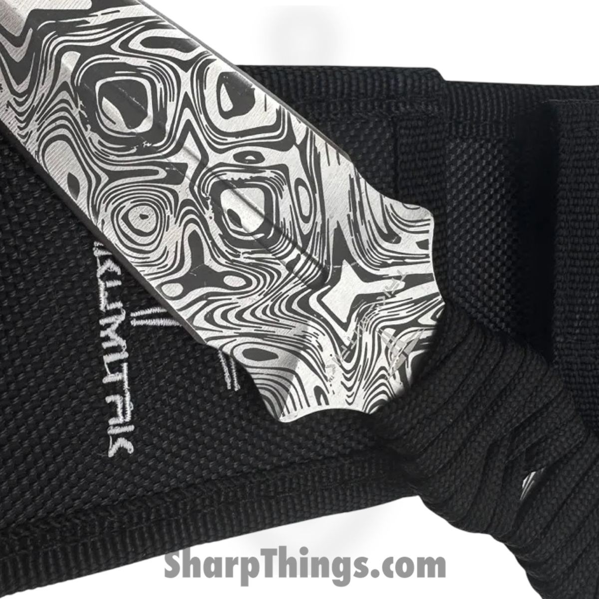 Takumitak - TKF102BK-CS - Defender - Fixed Blade Knife - 3Cr13 SS Acid Etched Spear Point - Paracord Wrapped - Black - Image 4