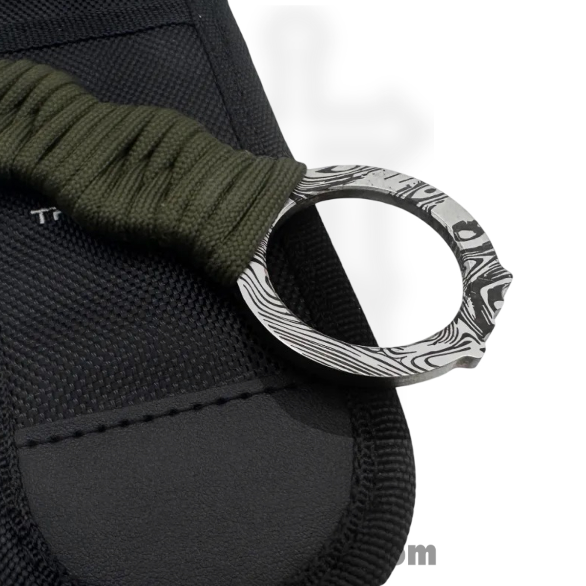 Takumitak - TKF102GN-CS - Defender - Fixed Blade Knife - 3Cr13 SS Acid Etched Spear Point - Paracord Wrapped - OD Green - Image 5