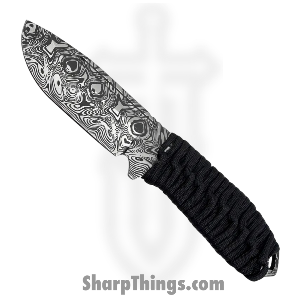 Takumitak - TKF103BK-CS - Takumi - Fixed Blade Knife - 3Cr13 SS Acid Etched Drop Point - Paracord Wrapped - Black