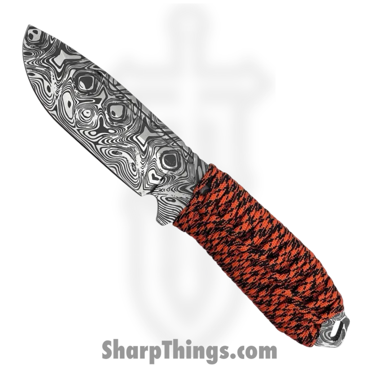 Takumitak - TKF103OR-CS - Takumi - Fixed Blade Knife - 3Cr13 SS Acid Etched Drop Point - Paracord Wrapped - Orange