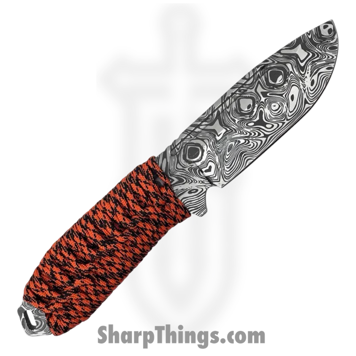 Takumitak - TKF103OR-CS - Takumi - Fixed Blade Knife - 3Cr13 SS Acid Etched Drop Point - Paracord Wrapped - Orange - Image 2