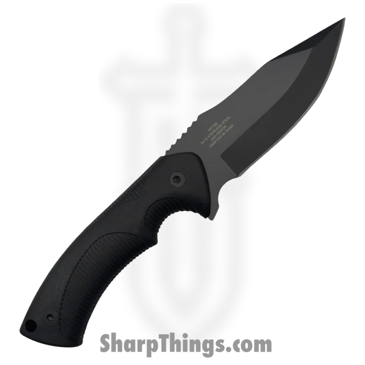 Takumitak - TKF306-CS - Fit - Fixed Blade Knife - 3Cr13 SS Coated Clip Point - FRN - Black - Image 2