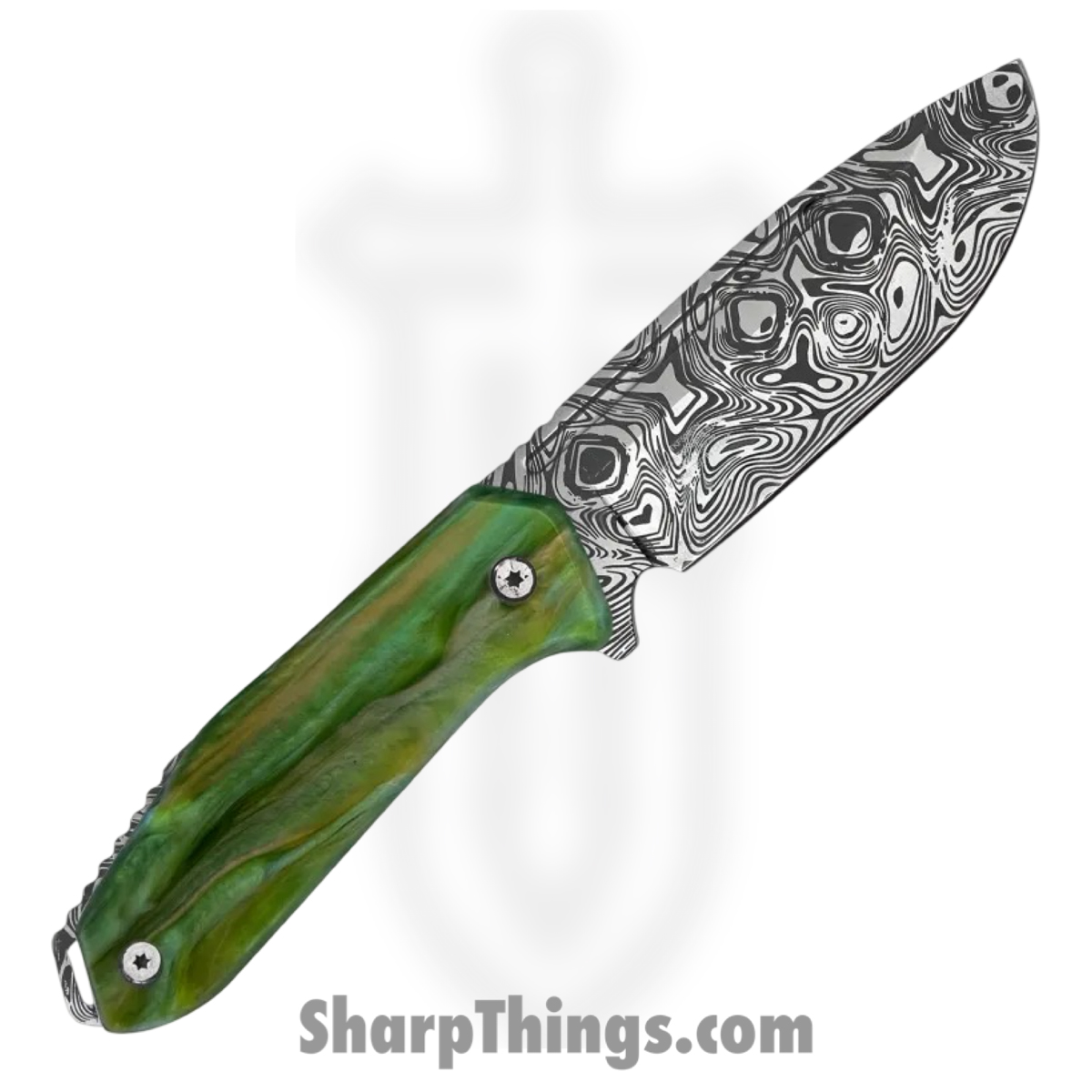Takumitak - TKF502GN-CS - Takumi - Fixed Blade Knife - 3Cr13 SS Acid Etched Drop Point - Glow Resin - Green - Image 2