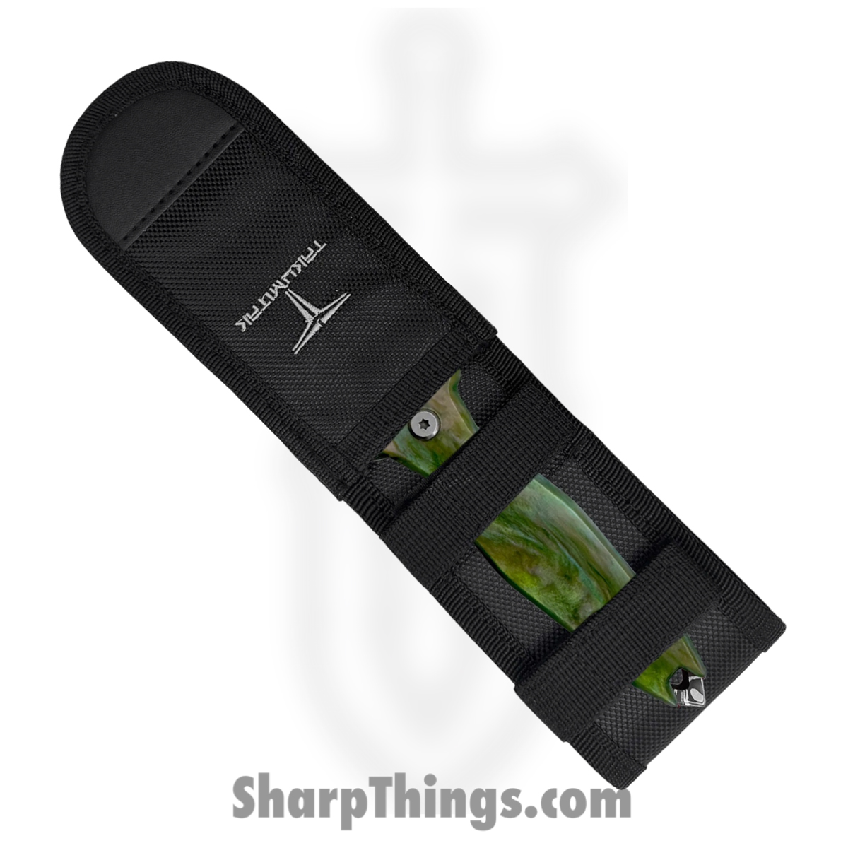 Takumitak - TKF503GN-CS - Protector - Fixed Blade Knife - 3Cr13 SS Acid Etched Spear Point - Glow Resin - Green - Image 6