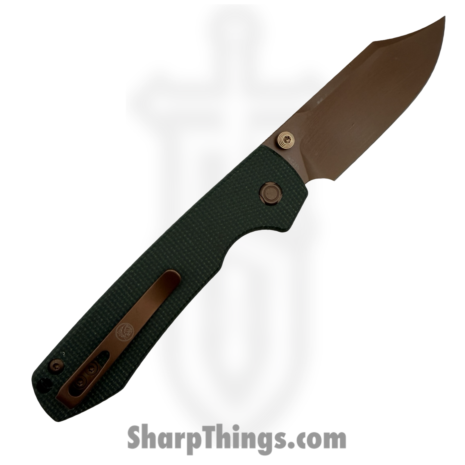 Vosteed - VOSA2922 - Raccoon - Folding Knife - Nitro-V Coated Drop Point - Micarta - Green - Image 2