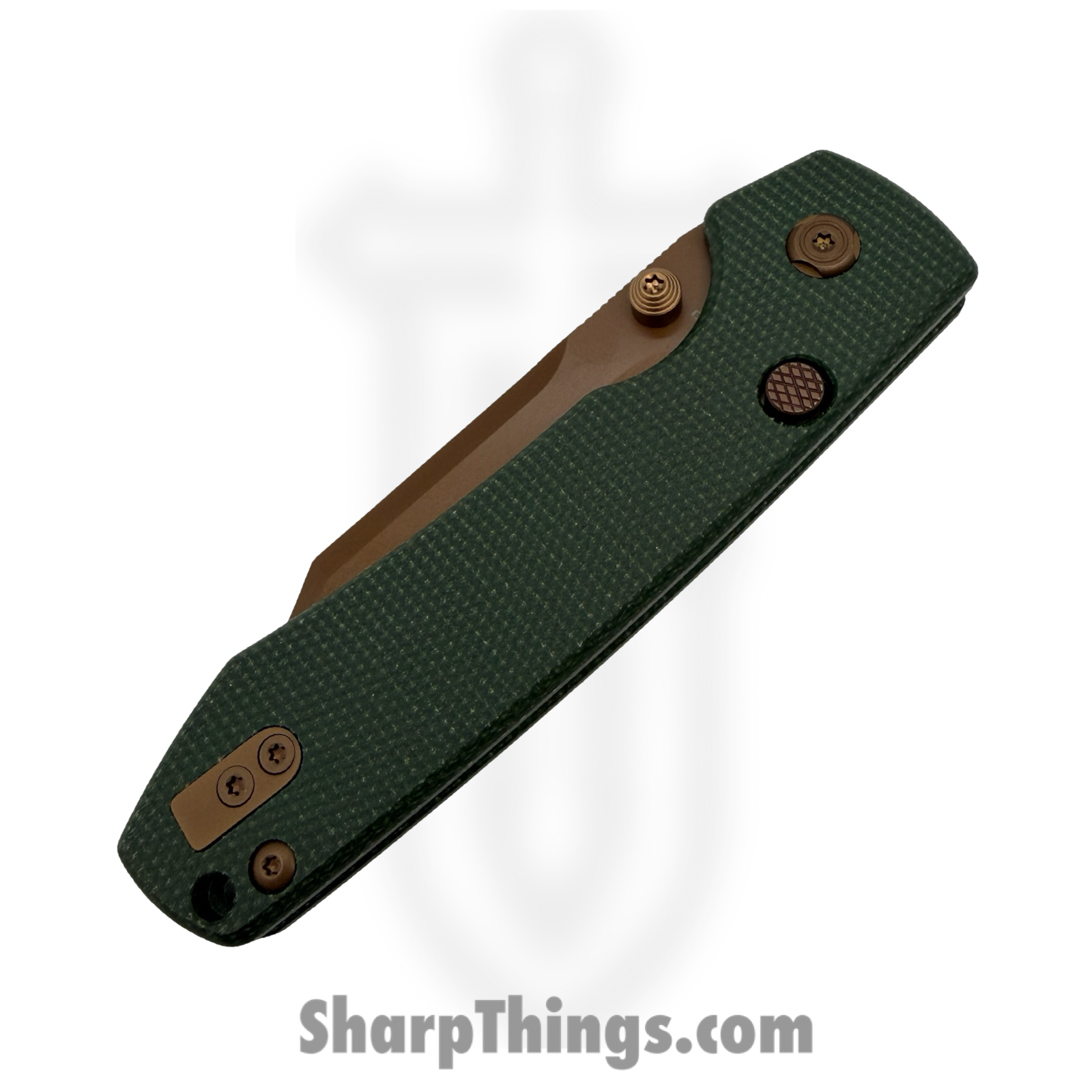 Vosteed - VOSA2922 - Raccoon - Folding Knife - Nitro-V Coated Drop Point - Micarta - Green - Image 3