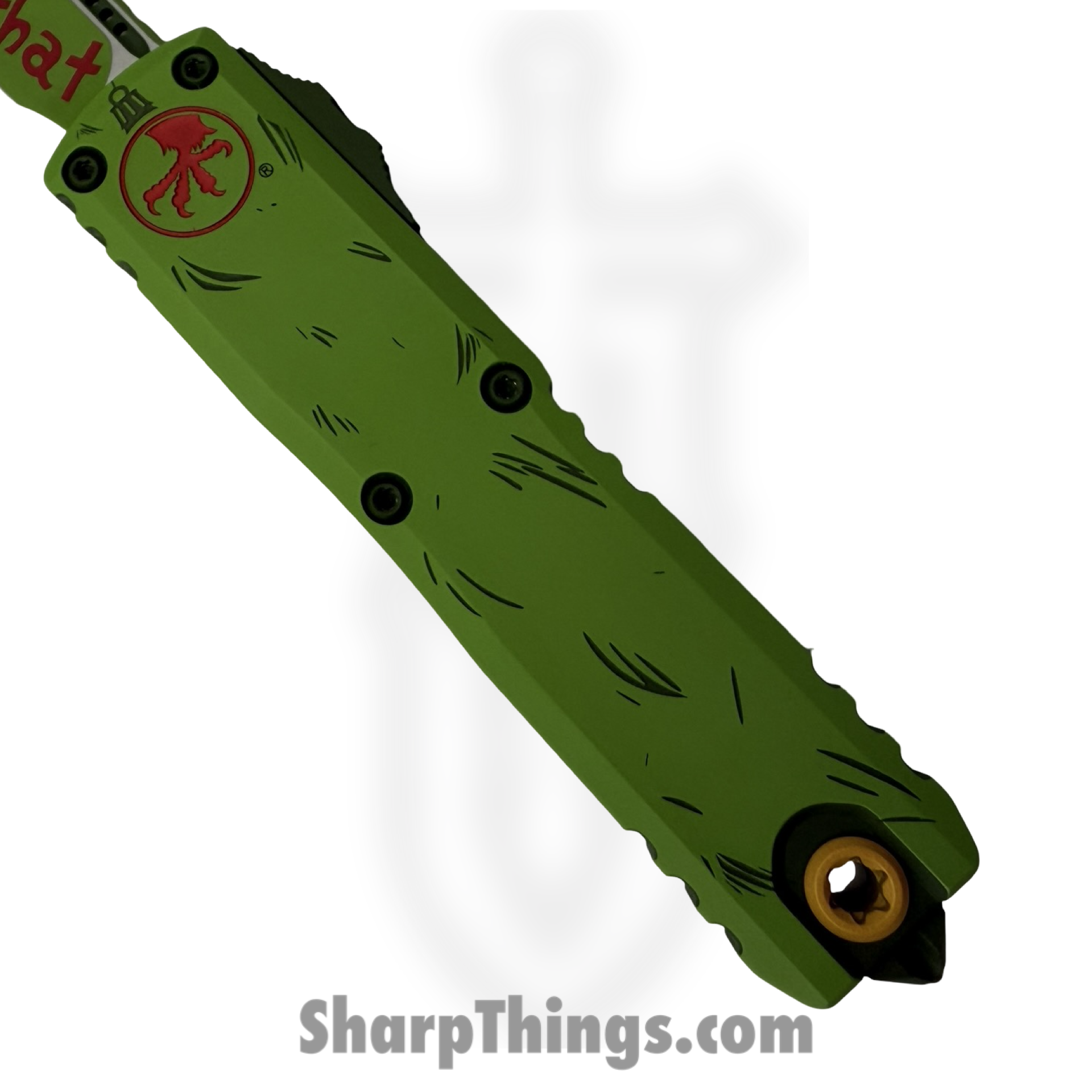 Microtech - 12314-1GNS - UTX-85 Gen IV - OTF Auto - M390MK Coated Drop Point - 6061-T6 Aluminum - Grinch Green - Image 2