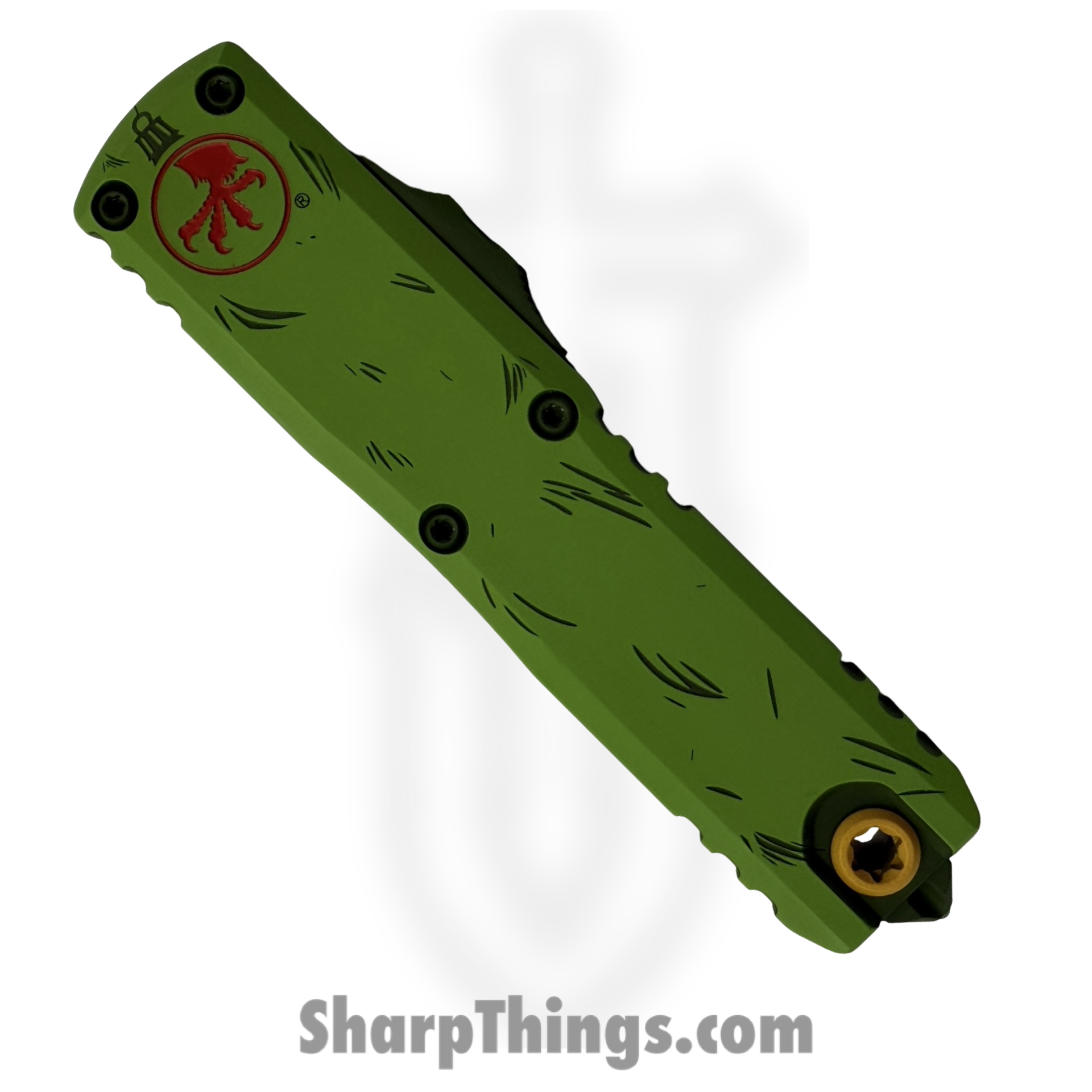 Microtech - 12314-1GNS - UTX-85 Gen IV - OTF Auto - M390MK Coated Drop Point - 6061-T6 Aluminum - Grinch Green - Image 5