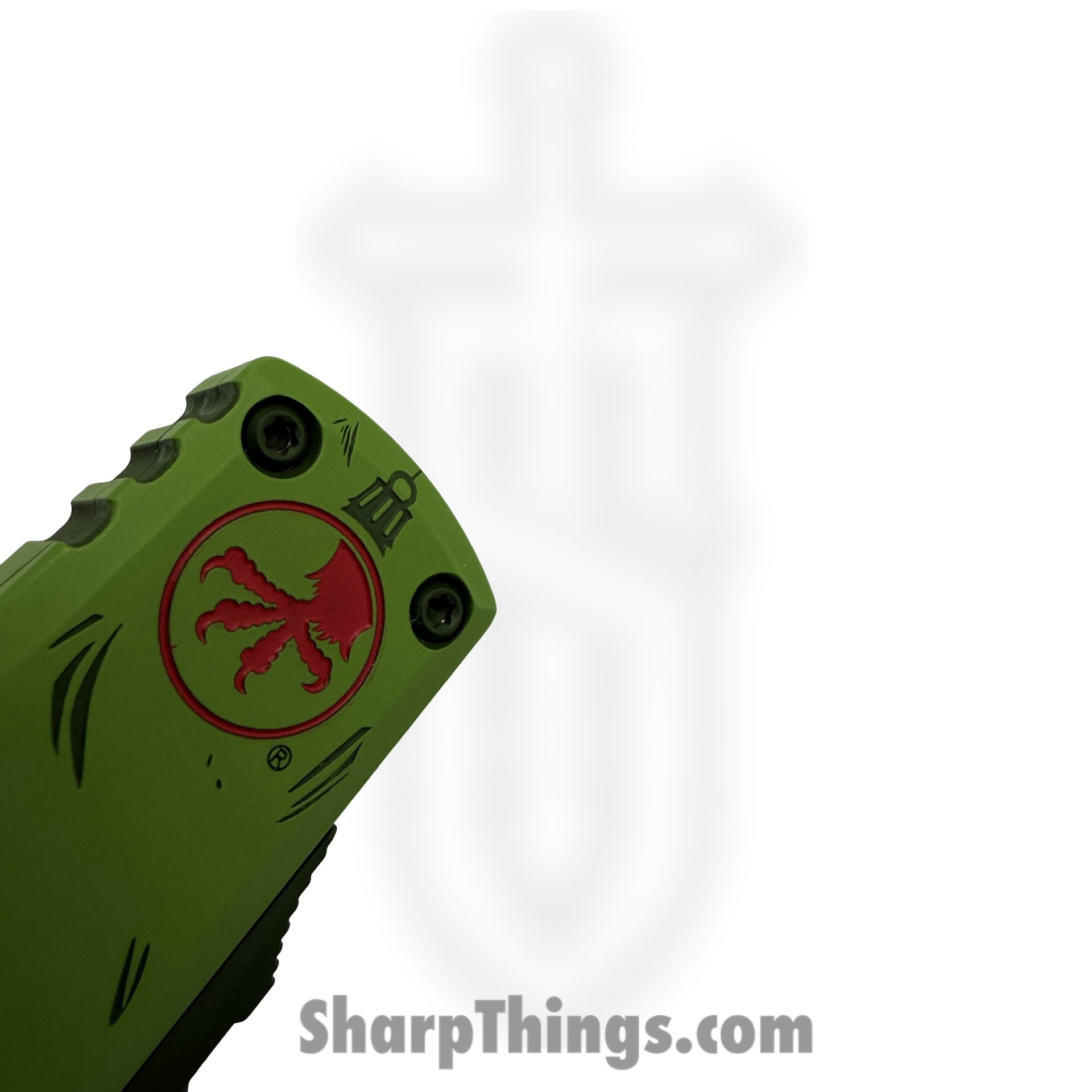 Microtech - 12314-1GNS - UTX-85 Gen IV - OTF Auto - M390MK Coated Drop Point - 6061-T6 Aluminum - Grinch Green - Image 3