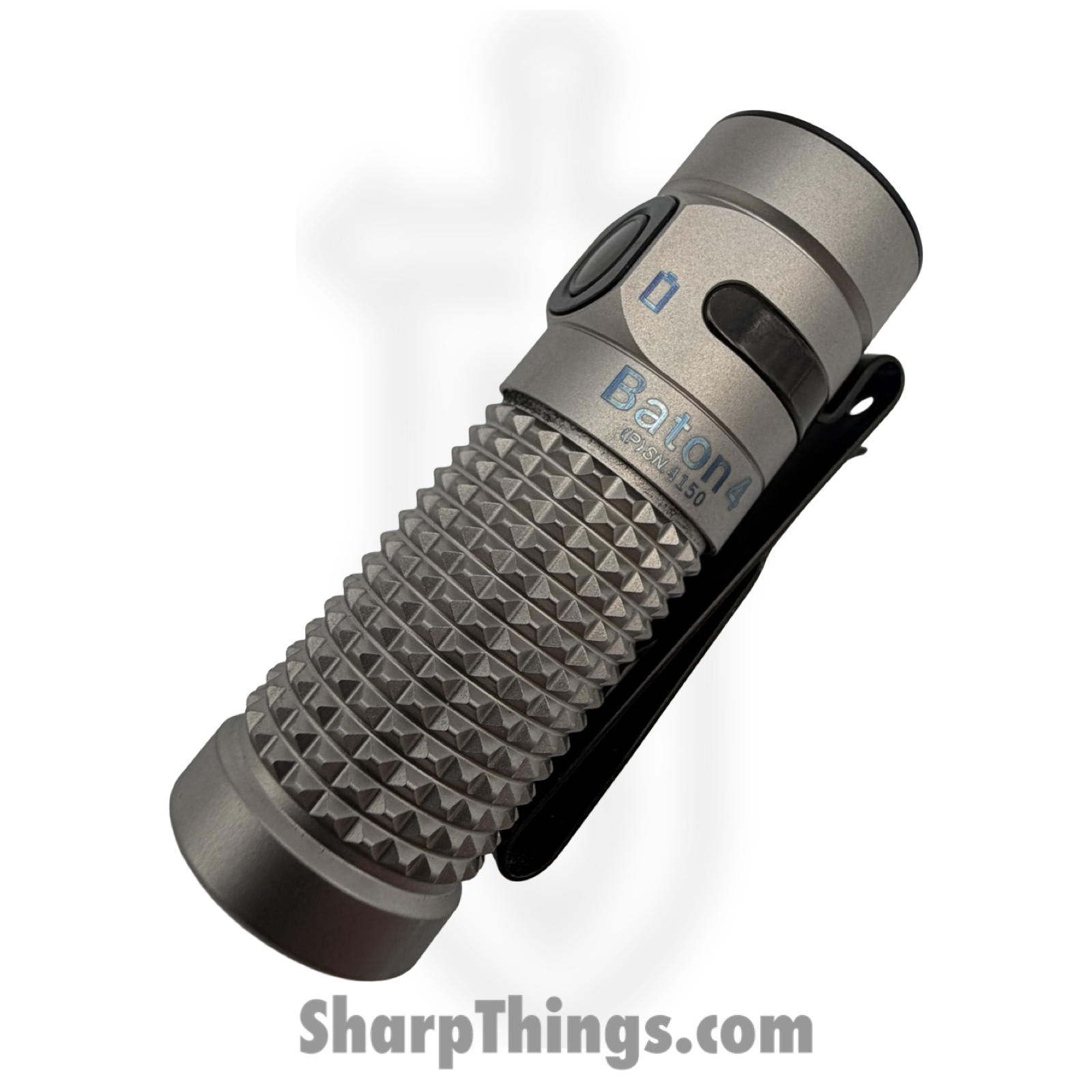 Olight - OLTBATON4KITTI - Baton 4 Premium Edition Flashlight with Charging Case - Titanium - Grey - Image 3
