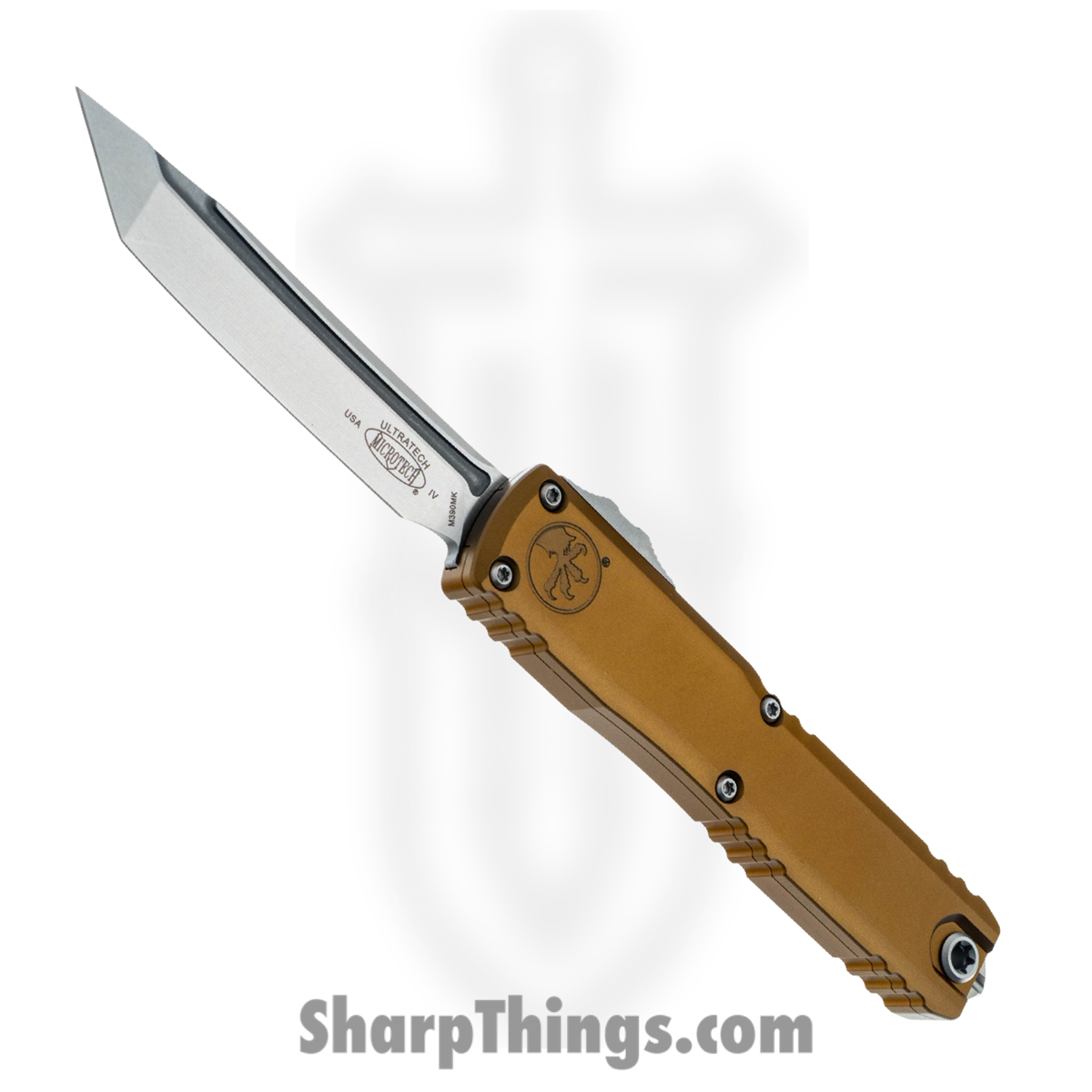 Microtech - 11234-10TA - Ultratech Gen IV - OTF Auto - M390MK Stonewash Tanto - Aluminum - Tan