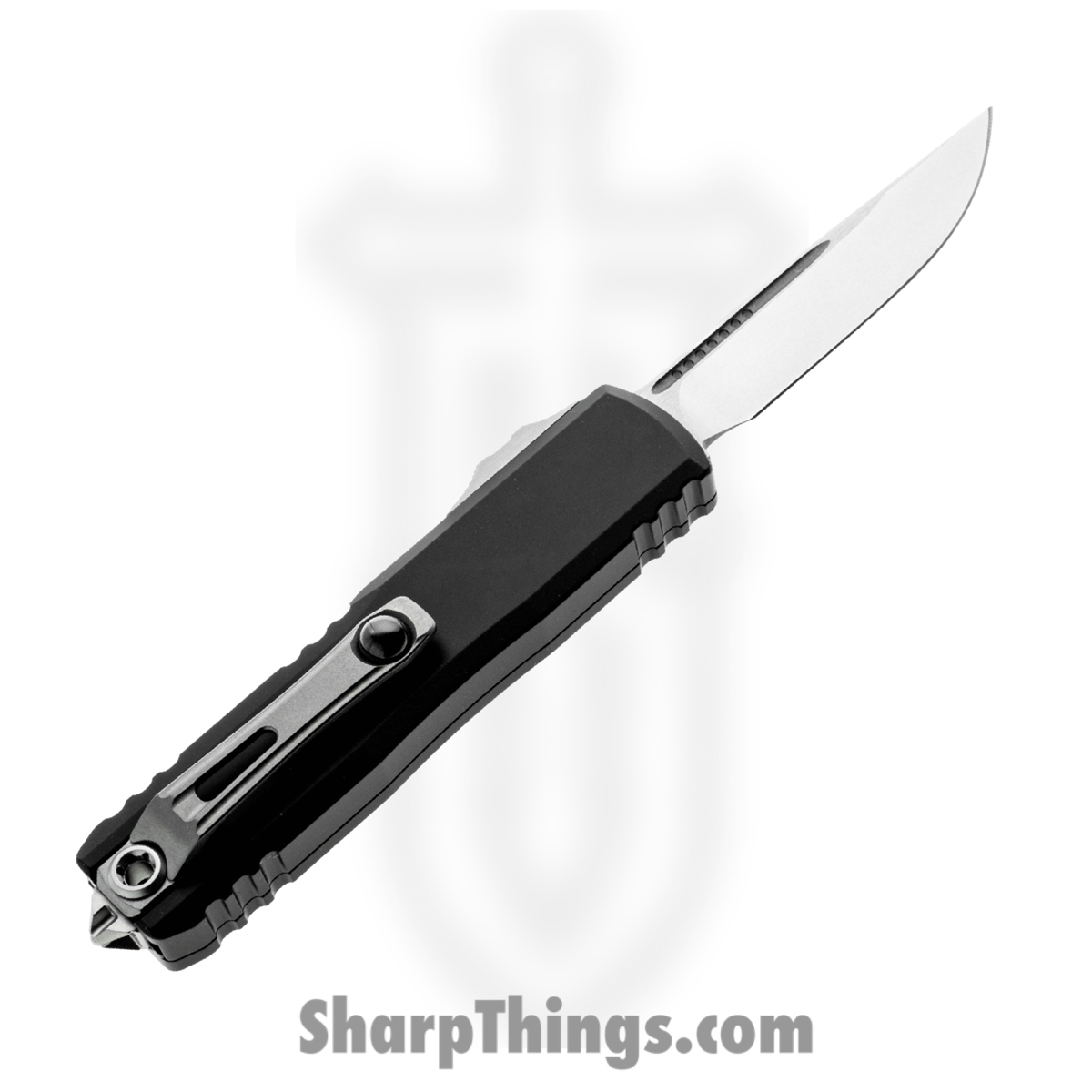 Microtech - 12314-10 - UTX-85 Gen IV - OTF Auto - M390MK Stonewash Drop Point - Aluminum - Black - Image 2