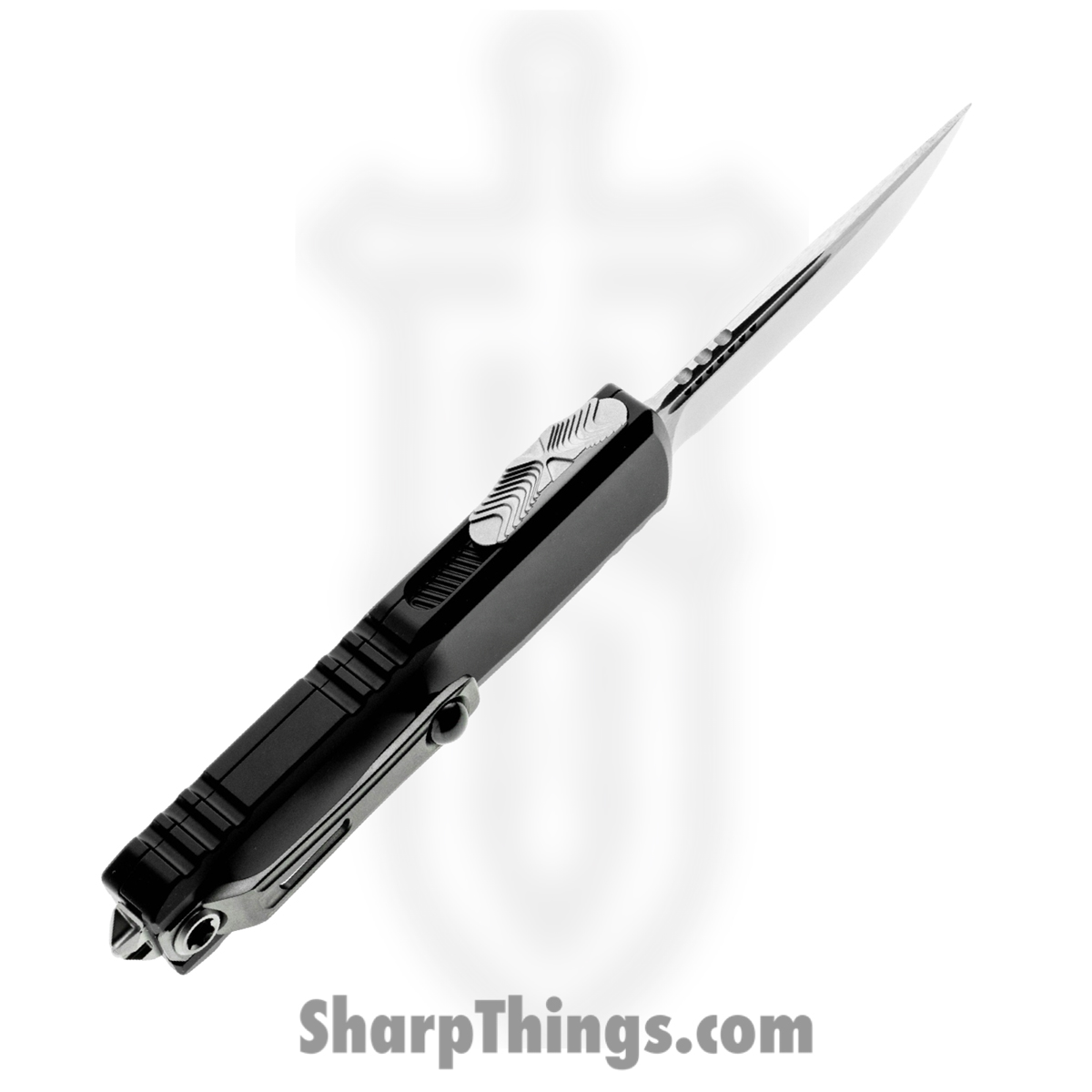 Microtech - 12314-10 - UTX-85 Gen IV - OTF Auto - M390MK Stonewash Drop Point - Aluminum - Black - Image 3