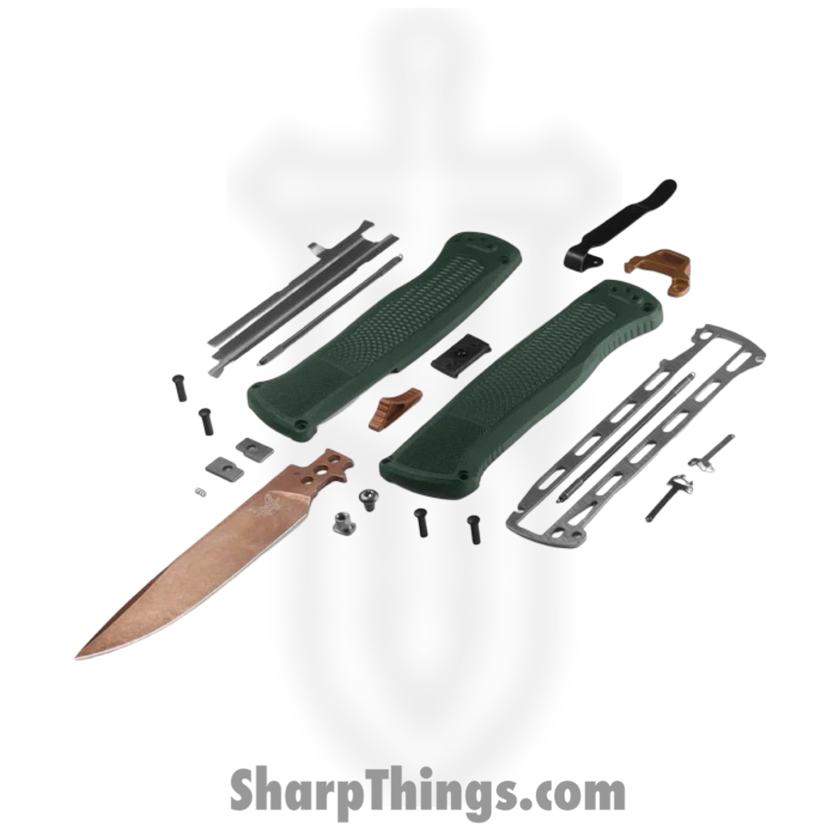 Benchmade - 5371FE-2601 - Shootout - OTF Auto - Z-Wear Tool Steel Coated Drop Point - Grivory - Taiga Green - Image 5