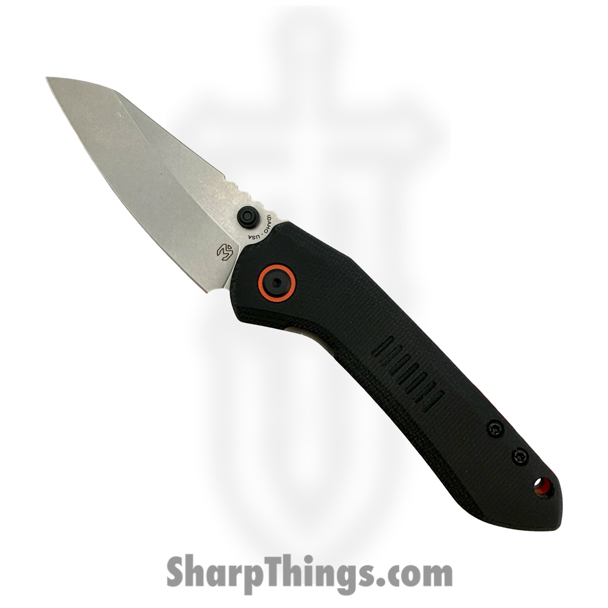 Millit Knives - OVBlkCMORGSW - Overland - Folding Knife - CPM MagnaCut Stonewash Sheepsfoot - Canvas Micarta - Black