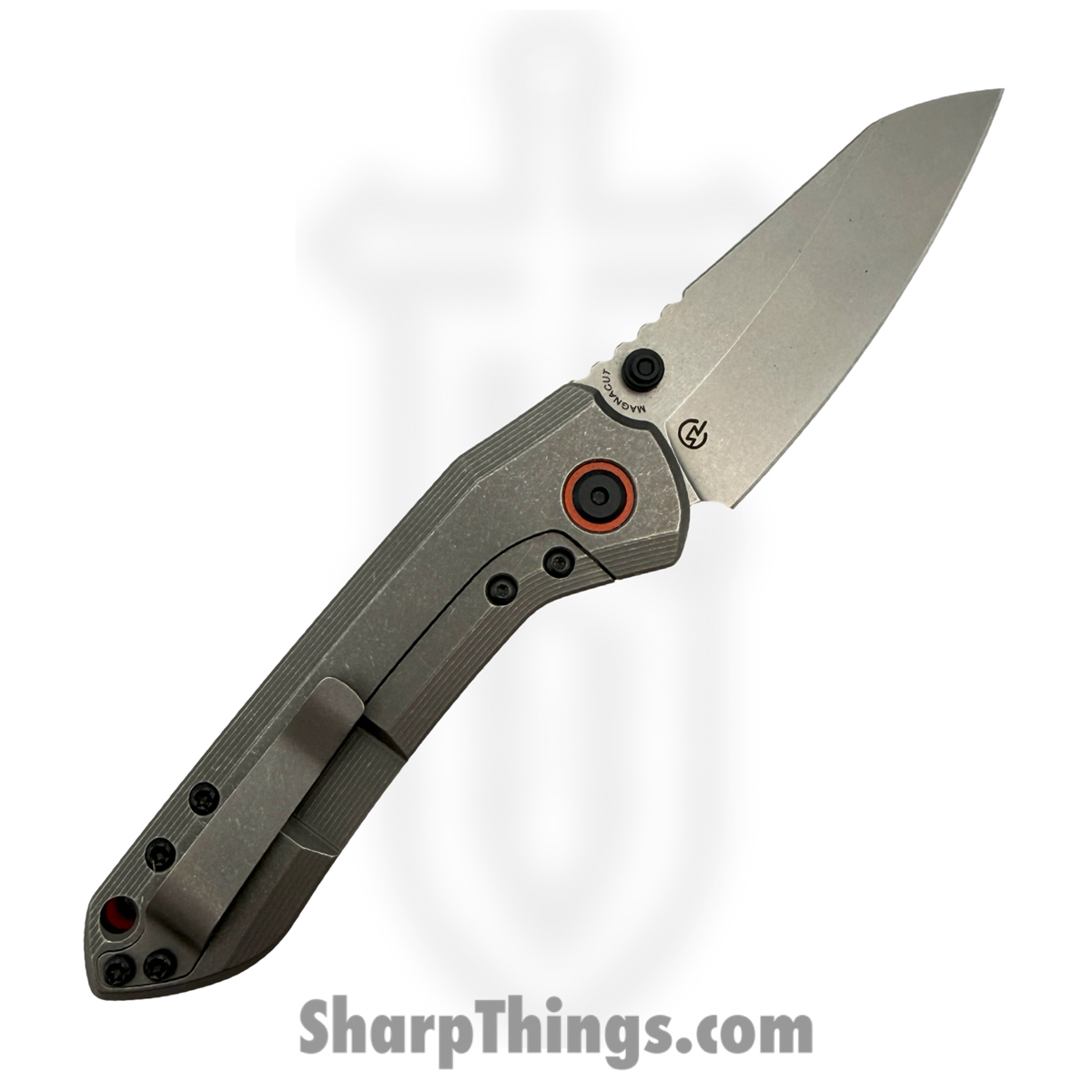 Millit Knives - OVBlkCMORGSW - Overland - Folding Knife - CPM MagnaCut Stonewash Sheepsfoot - Canvas Micarta - Black - Image 2