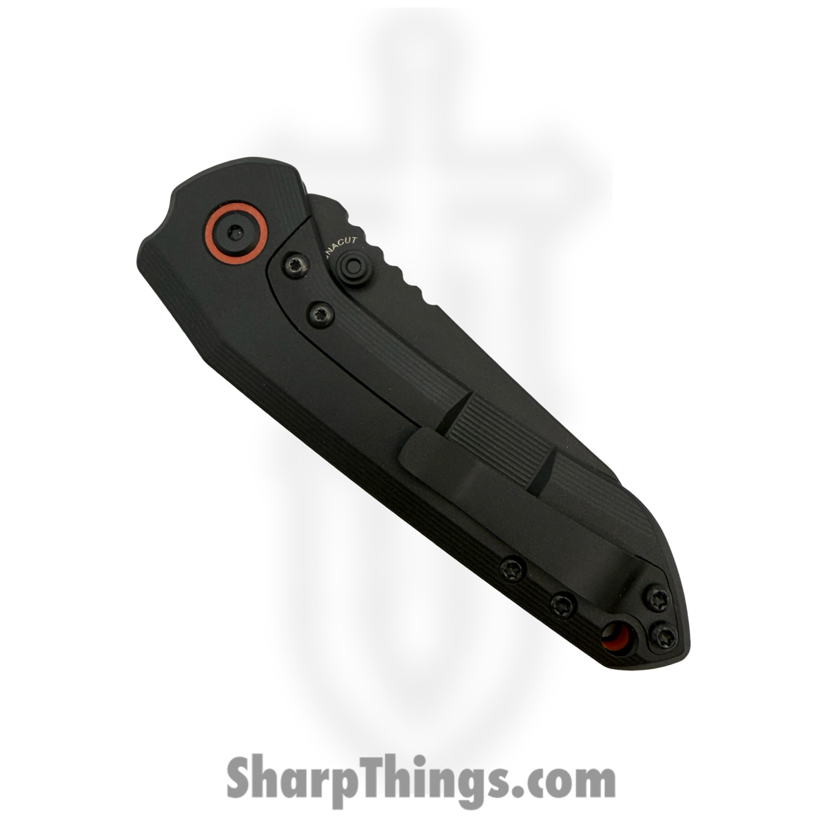 Millit Knives - OVBlkCMOrgBlk - Overland - Folding Knife - CPM MagnaCut Coated Sheepsfoot - Canvas Micarta - Black - Image 4