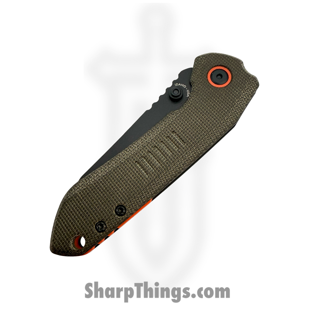 Millit Knives - OVOdCMOrgBlk - Overland - Folding Knife - CPM MagnaCut Coated Sheepsfoot - Canvas Micarta - OD Green - Image 3