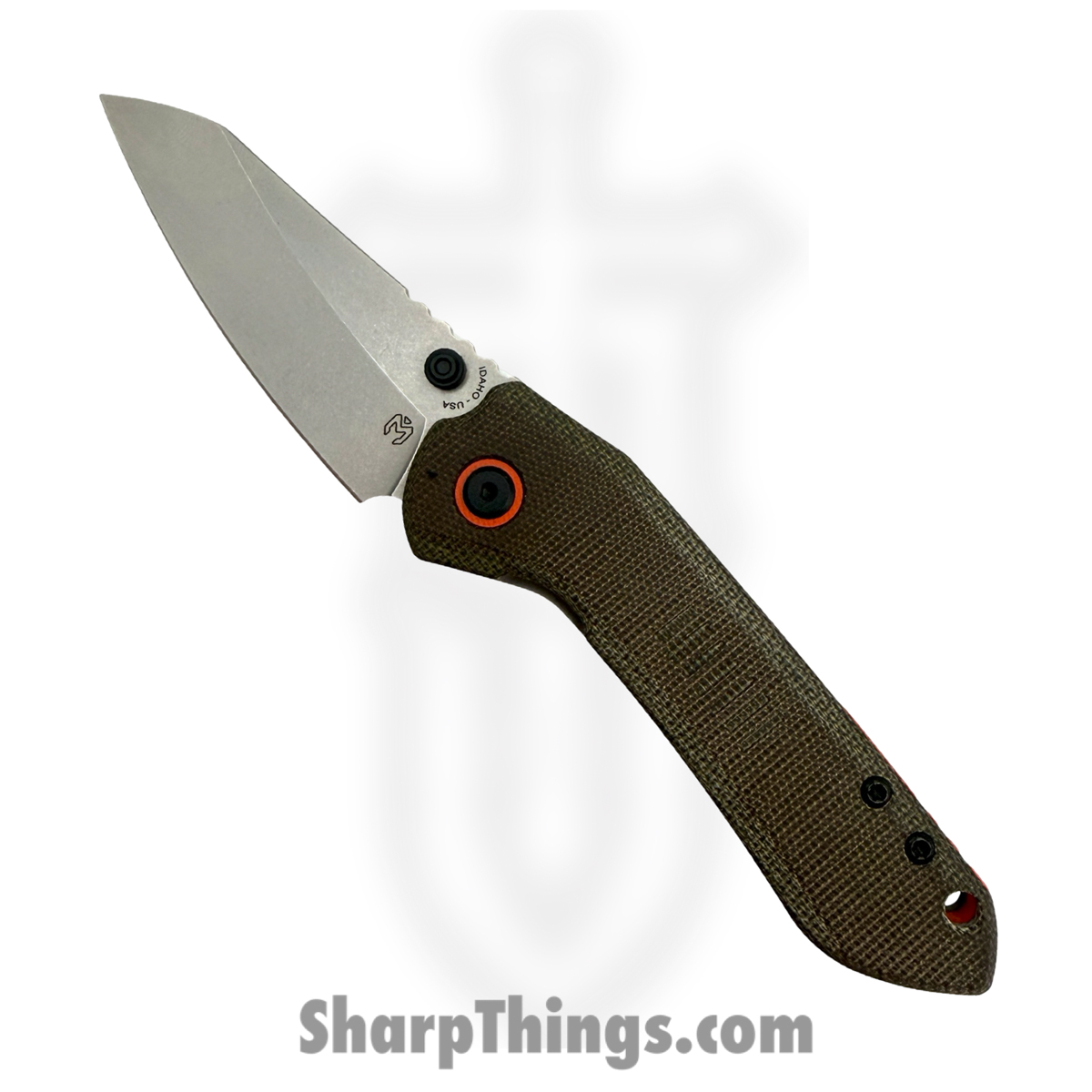 Millit Knives - OVOdCMOrgSW - Overland - Folding Knife - CPM MagnaCut Stonewash Sheepsfoot - Canvas Micarta - OD Green