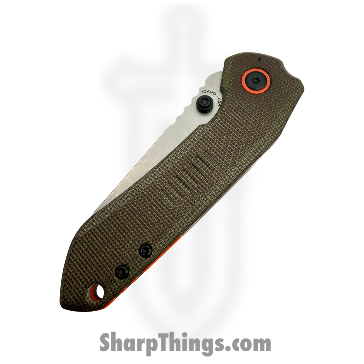 Millit Knives - OVOdCMOrgSW - Overland - Folding Knife - CPM MagnaCut Stonewash Sheepsfoot - Canvas Micarta - OD Green - Image 3