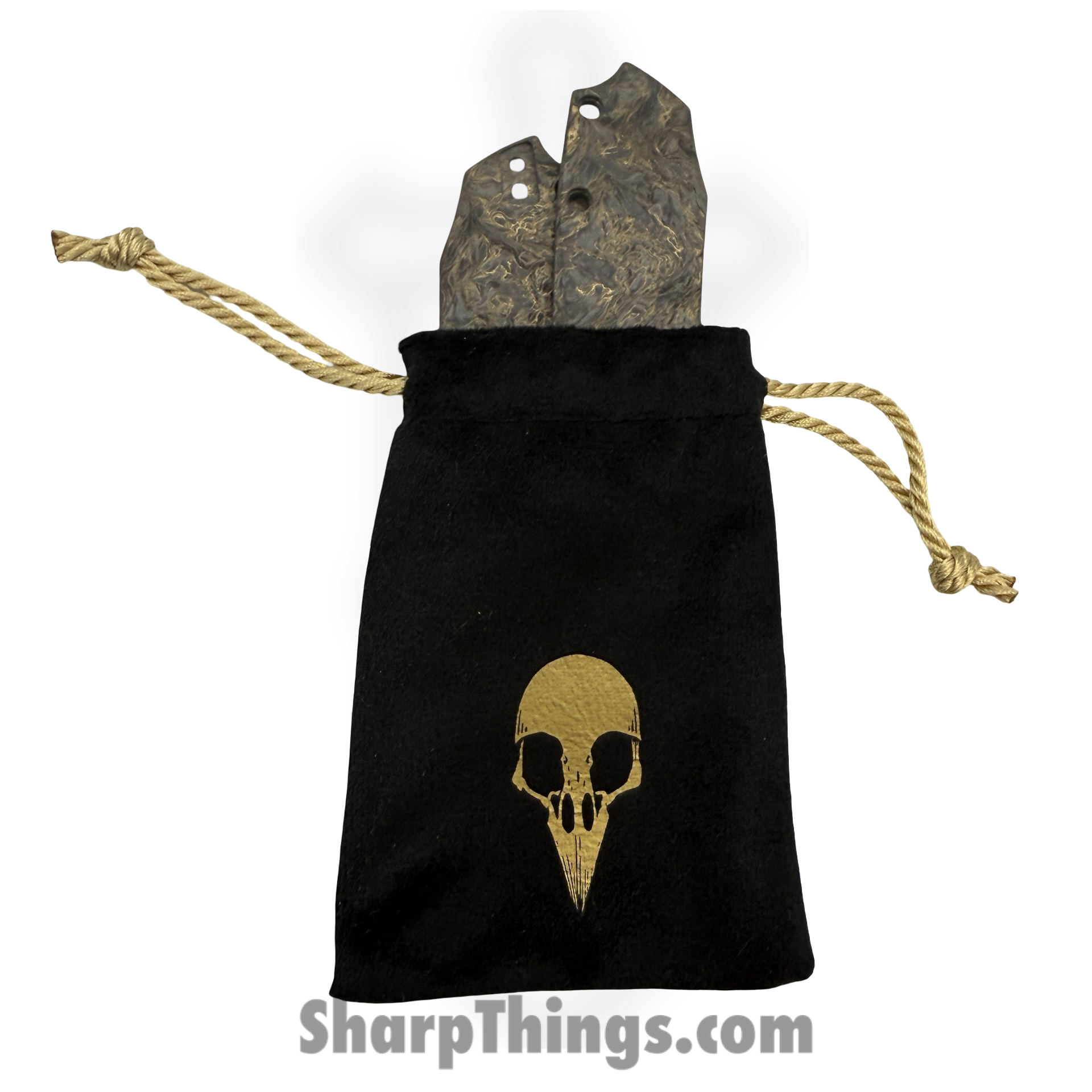 Sparrow Knife Co. - SKCSTRXSCDMG - Strix Scales - Carbon Fiber - Dark Matter Gold