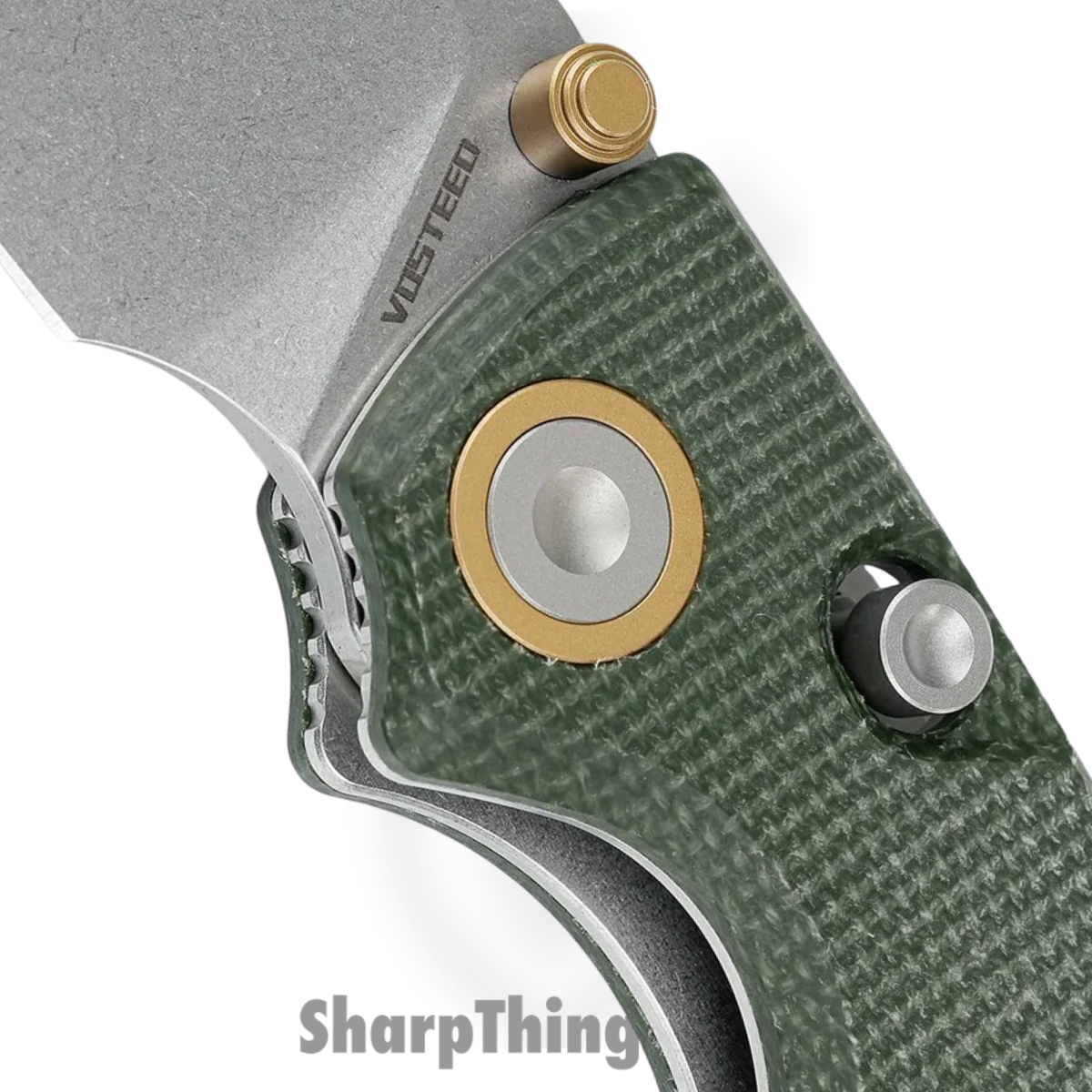 Vosteed - VOSA2611 - Porcupine - Folding Knife - 14C28N Stonewash Drop Point - Micarta - Green - Image 9