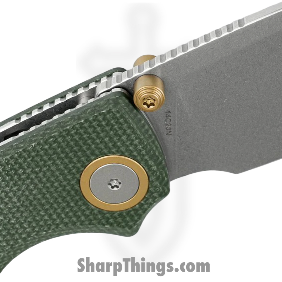 Vosteed - VOSA2611 - Porcupine - Folding Knife - 14C28N Stonewash Drop Point - Micarta - Green - Image 8