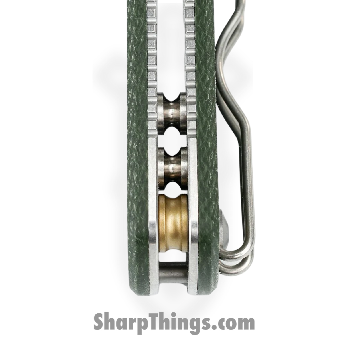 Vosteed - VOSA2611 - Porcupine - Folding Knife - 14C28N Stonewash Drop Point - Micarta - Green - Image 4