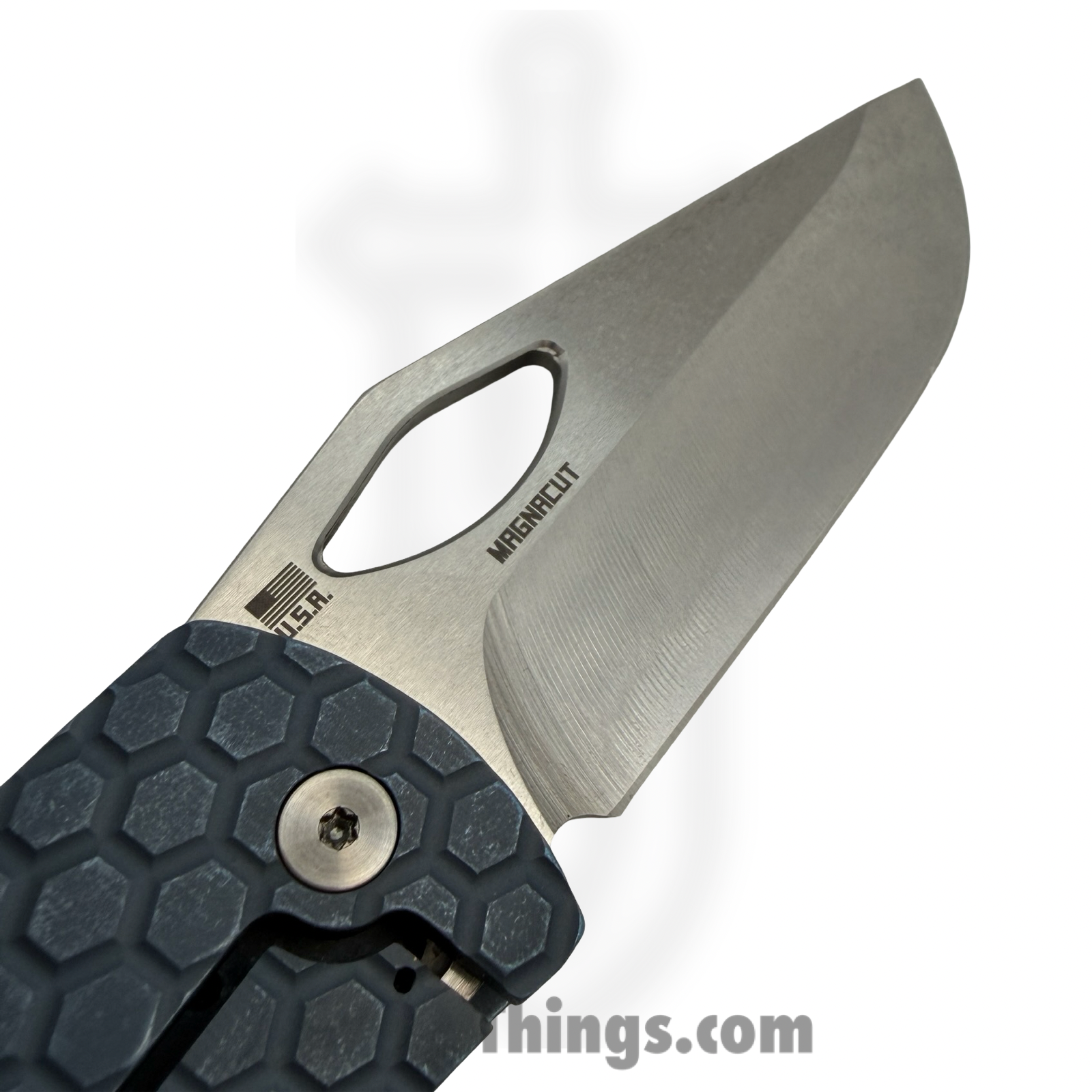 McNees - McDixHcBlu - Dixon Honeycomb - Folding Knife - CPM MagnaCut Two Tone Drop Point - Titanium - Blue - Image 4