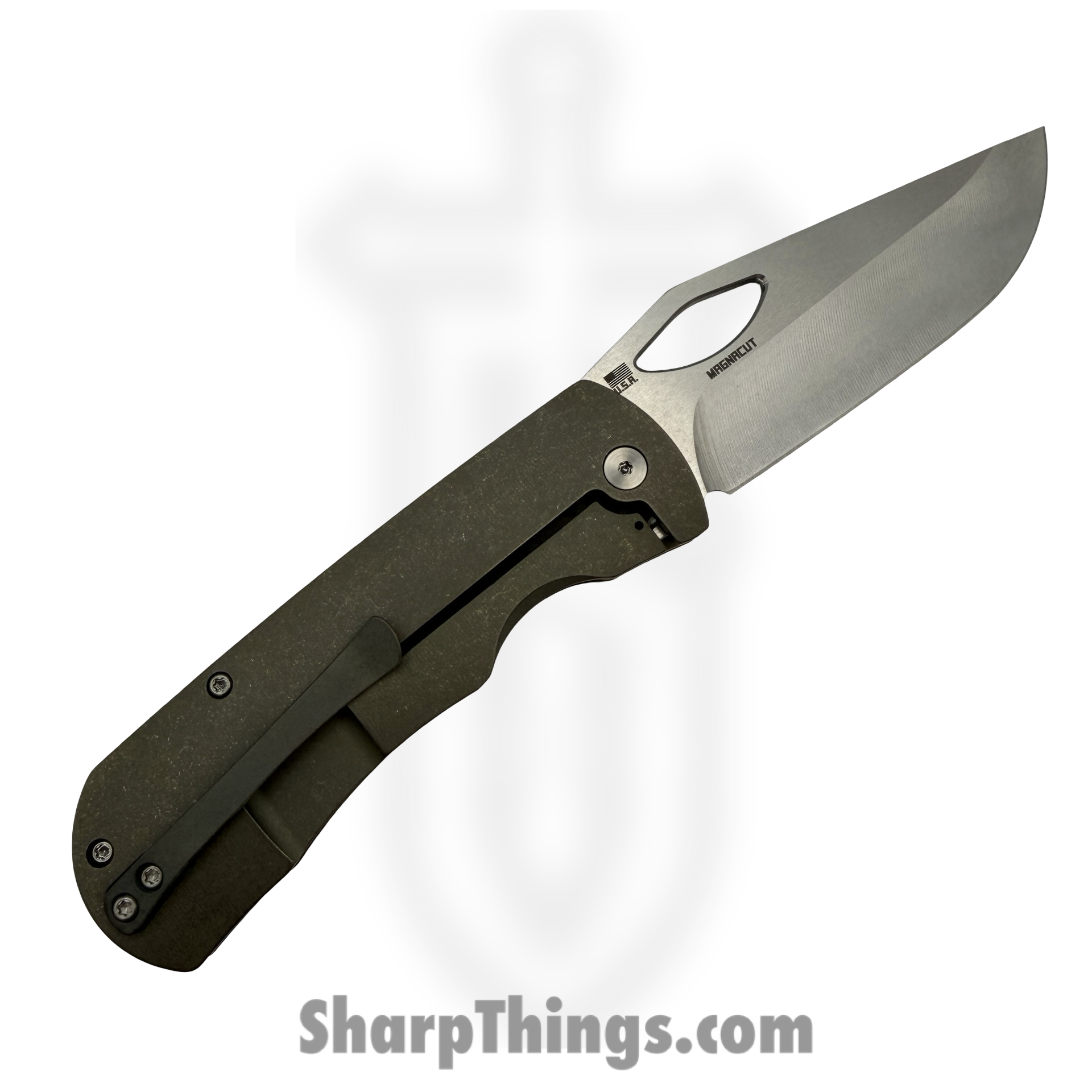 McNees - McDixPJGRN - Dixon Base - Folding Knife - CPM MagnaCut Two Tone Drop Point - Titanium - Green - Image 2