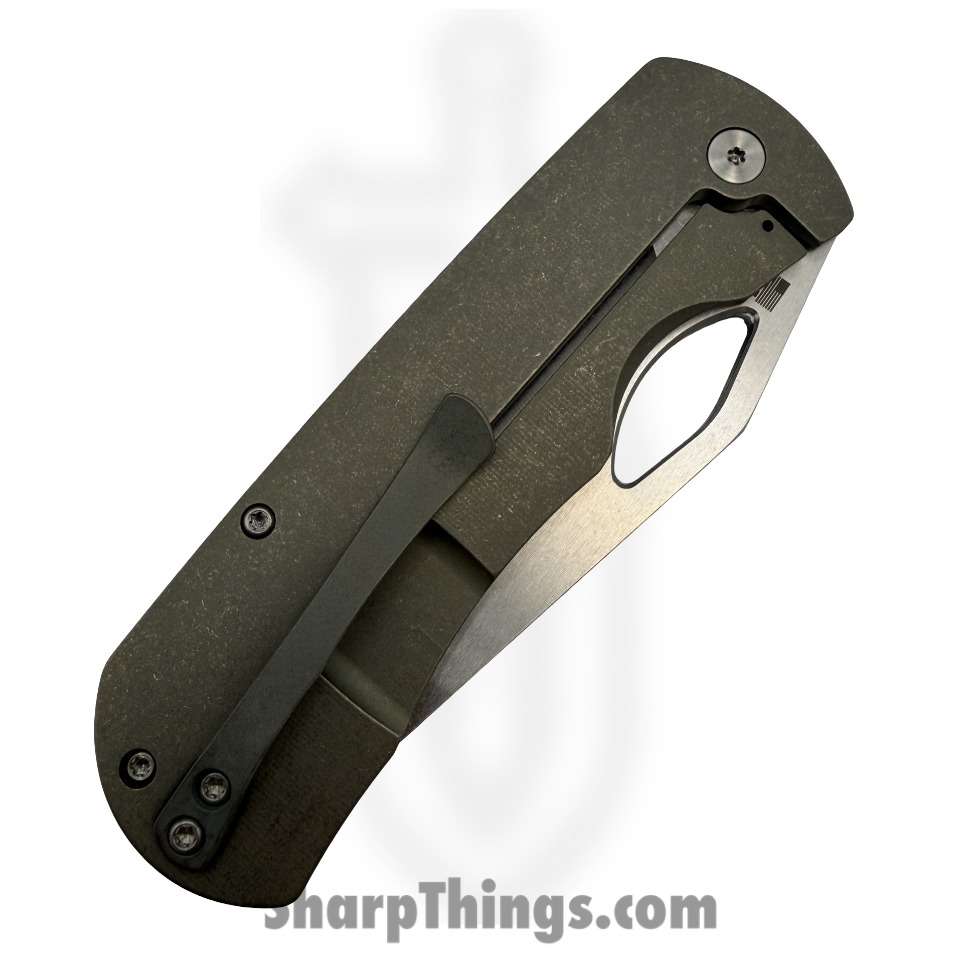 McNees - McDixPJGRN - Dixon Base - Folding Knife - CPM MagnaCut Two Tone Drop Point - Titanium - Green - Image 5