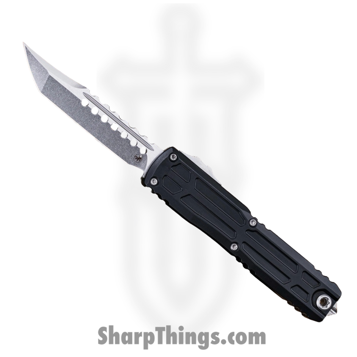 Microtech - 1119EX-10S - Ultratech EX Gen III ZBP - OTF Auto - M390MK Stonewash Hellhound - Aluminum - Black