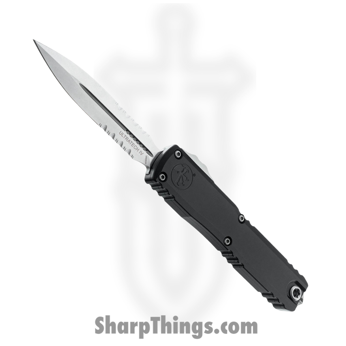 Microtech - 11224-11 - Ultratech Gen IV - OTF Auto - M390MK Stonewash Dagger P/S - Aluminum - Black