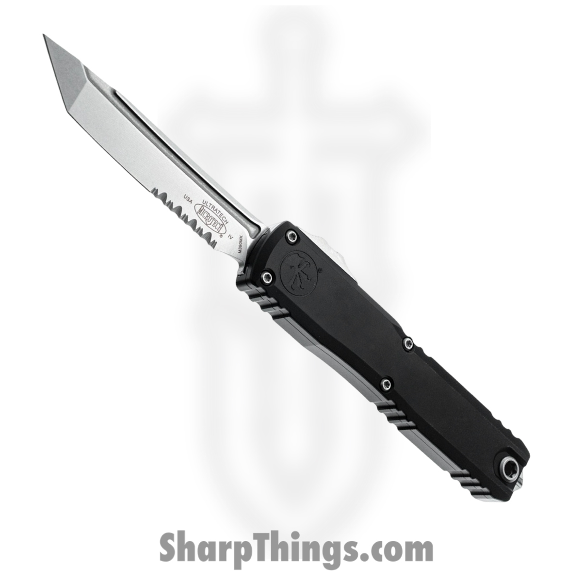 Microtech - 11234-11 - Ultratech Gen IV - OTF Auto - M390MK Stonewash Tanto P/S - Aluminum - Black