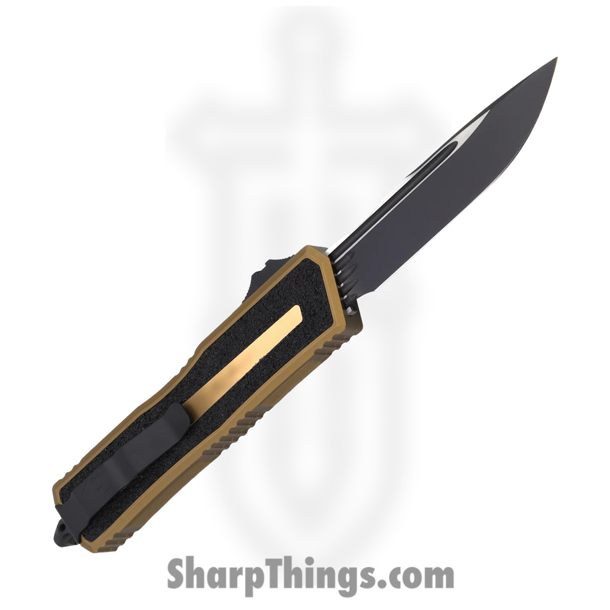 Microtech - 1278-1TA - Scarab II Gen III - OTF Auto - M390 Coated Drop Point - Aluminum with Traction Tape Inserts - Tan - Image 2