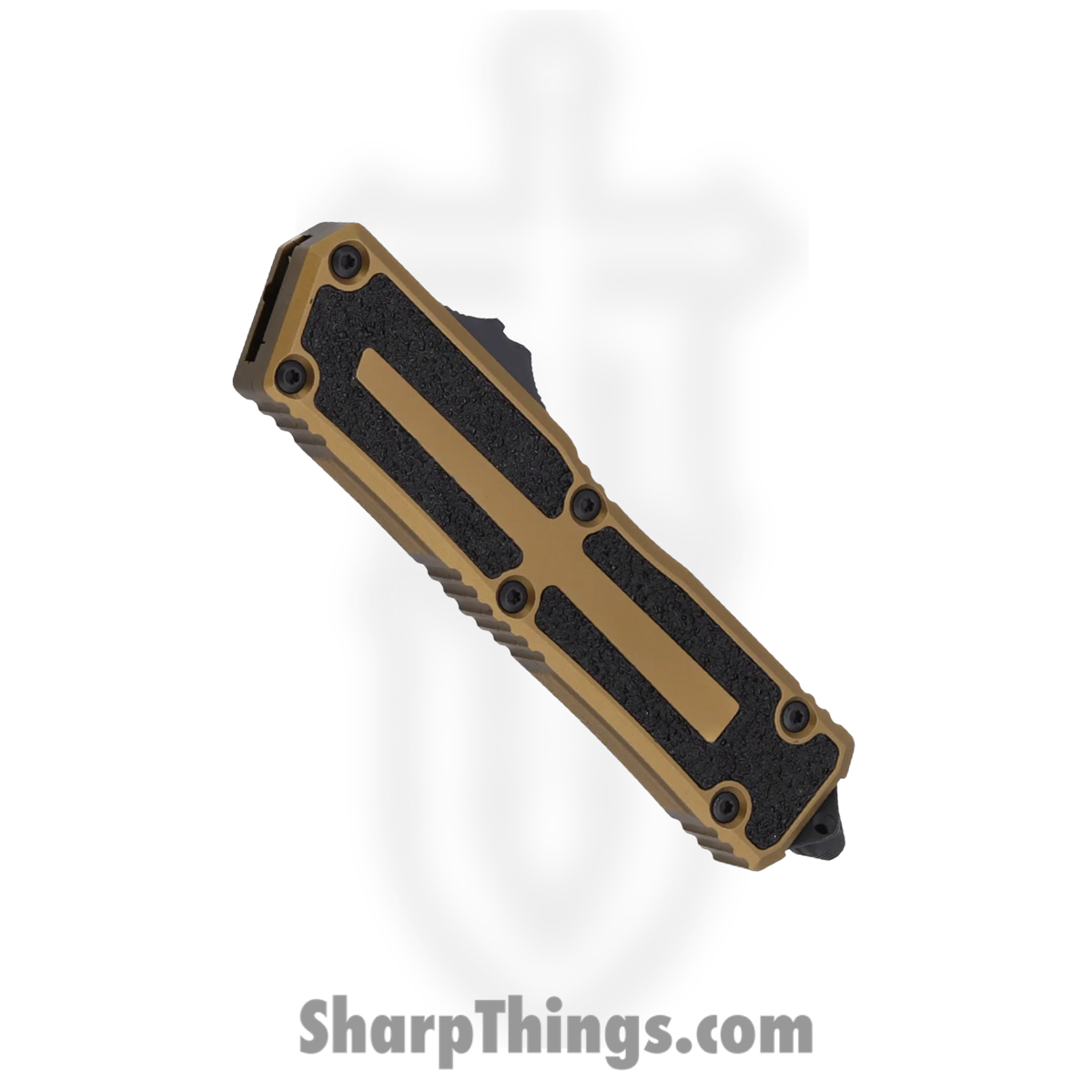 Microtech - 1278-1TA - Scarab II Gen III - OTF Auto - M390 Coated Drop Point - Aluminum with Traction Tape Inserts - Tan - Image 3