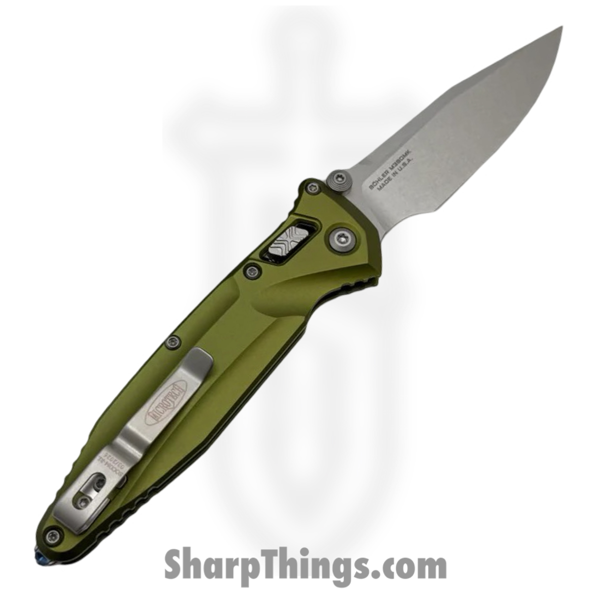 Microtech - 159RL-10OD - Socom Delta - Folding Knife - M390MK Stonewash Spear Point - Aluminum - OD Green - Image 2