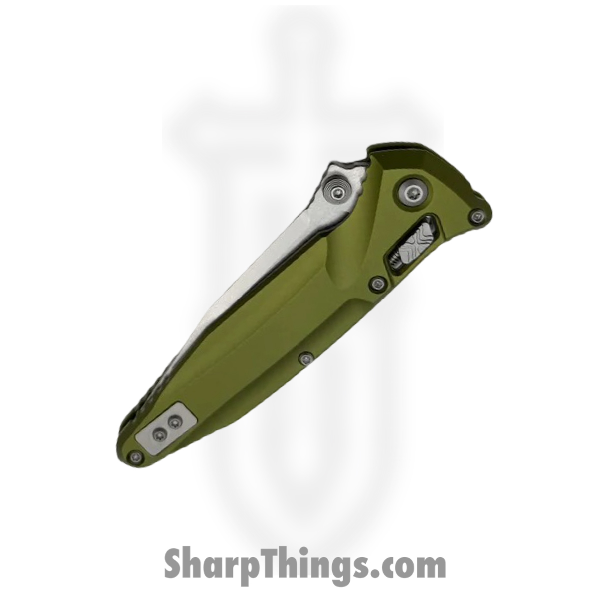 Microtech - 159RL-10OD - Socom Delta - Folding Knife - M390MK Stonewash Spear Point - Aluminum - OD Green - Image 3