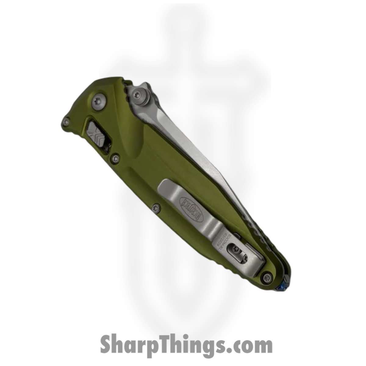Microtech - 159RL-10OD - Socom Delta - Folding Knife - M390MK Stonewash Spear Point - Aluminum - OD Green - Image 4