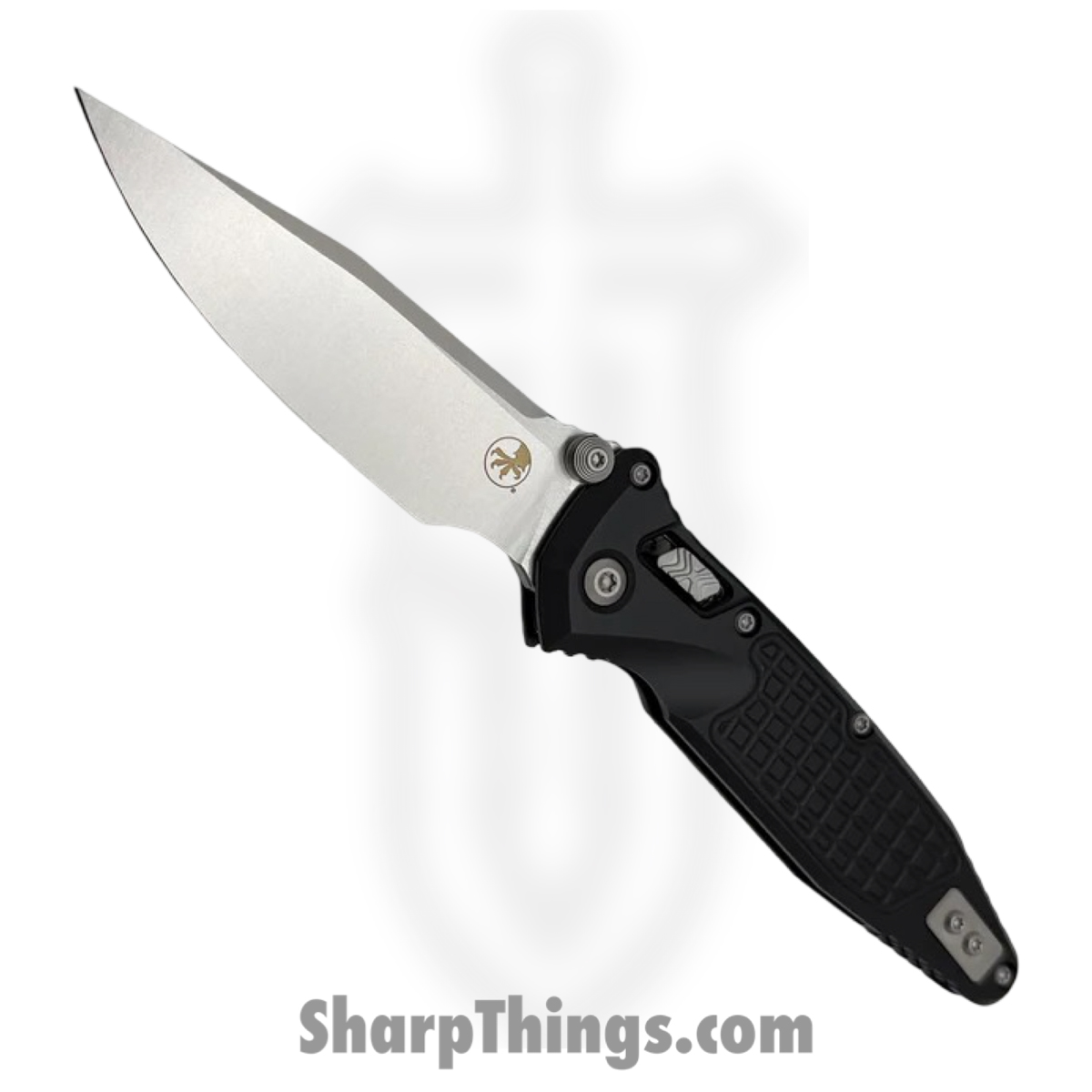 Microtech - 160RL-10FR - Socom - Folding Knife - M390MK Stonewash Clip Point - Frag Aluminum - Black
