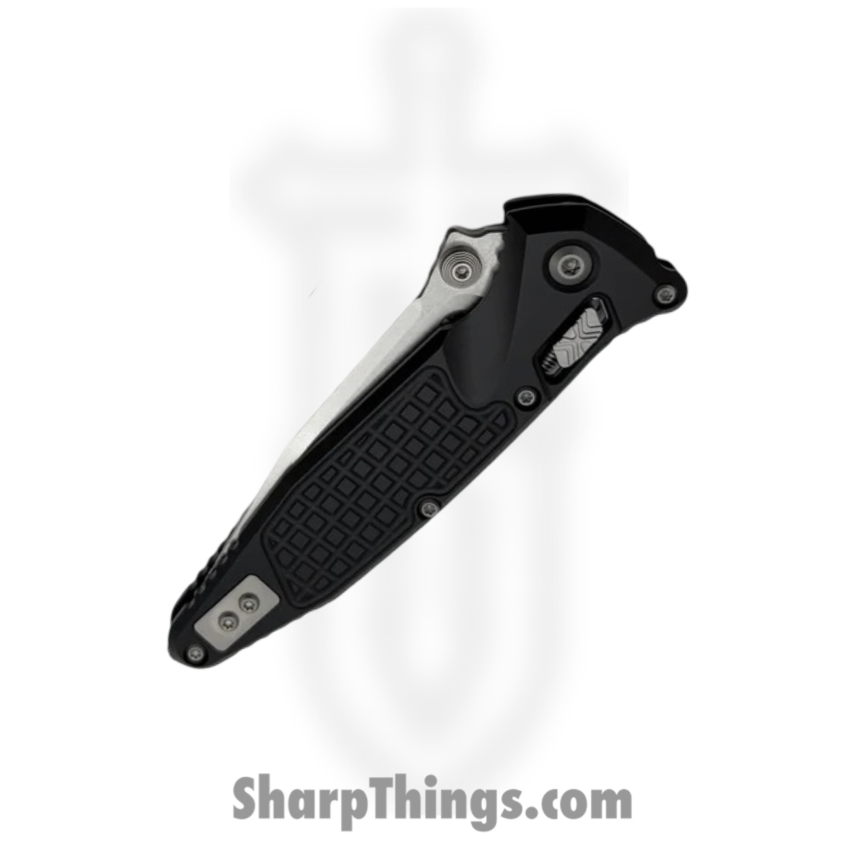Microtech - 160RL-10FR - Socom - Folding Knife - M390MK Stonewash Clip Point - Frag Aluminum - Black - Image 3