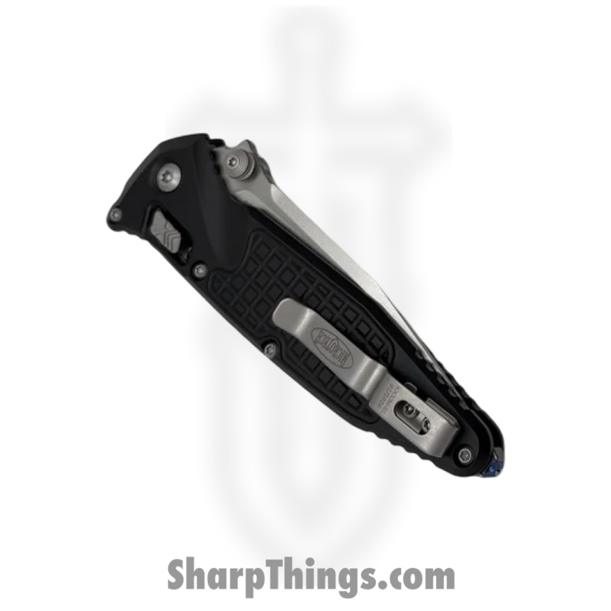 Microtech - 160RL-10FR - Socom - Folding Knife - M390MK Stonewash Clip Point - Frag Aluminum - Black - Image 4