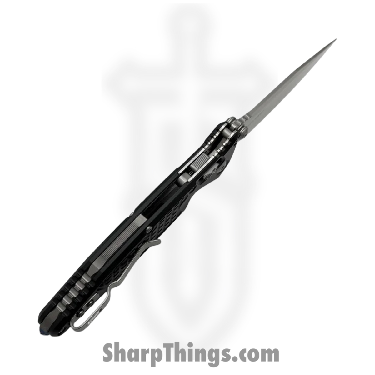 Microtech - 160RL-10FR - Socom - Folding Knife - M390MK Stonewash Clip Point - Frag Aluminum - Black - Image 5