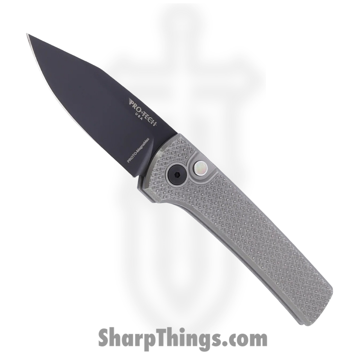 ProTech - 2026.Scapegoat.Custom.002 - Scapegoat - Automatic Knife - MagnaMax Coated Clip Point - "Carbide" 17-4 Steel - Stonewash/Blasted